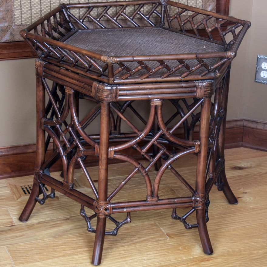 Faux Bamboo Tray Top Table