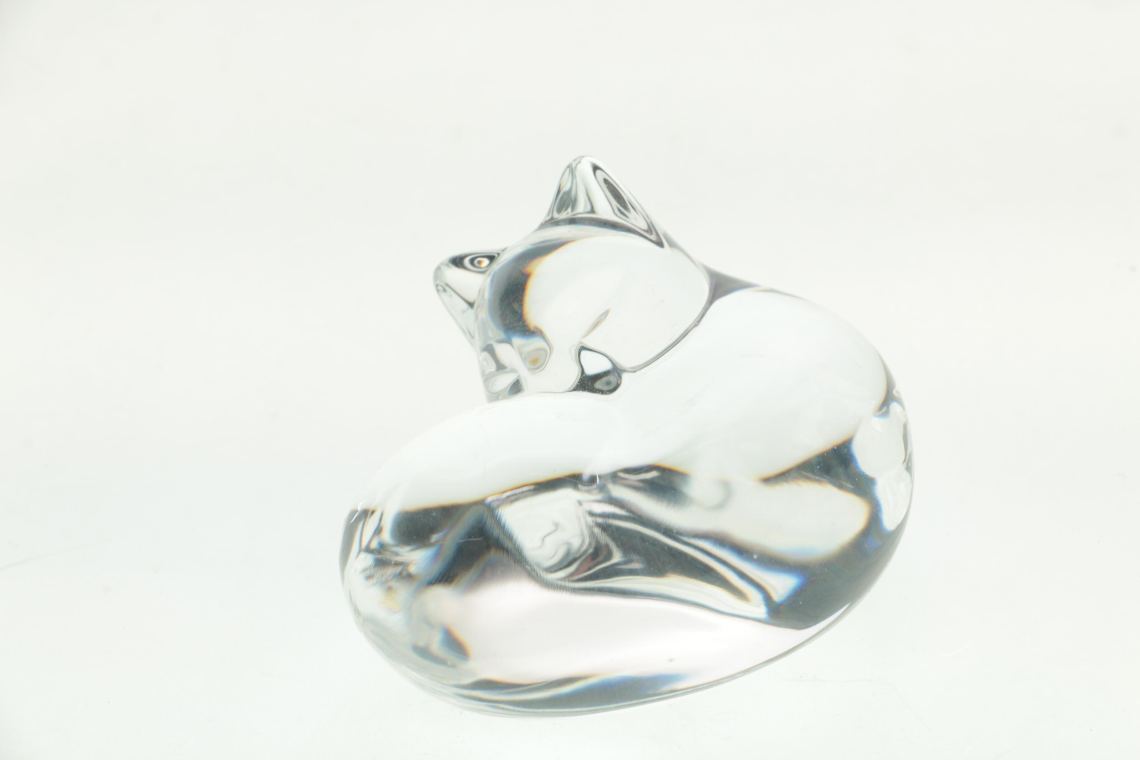 Steuben Glass and Vintage Bleikristall Cat Figurines