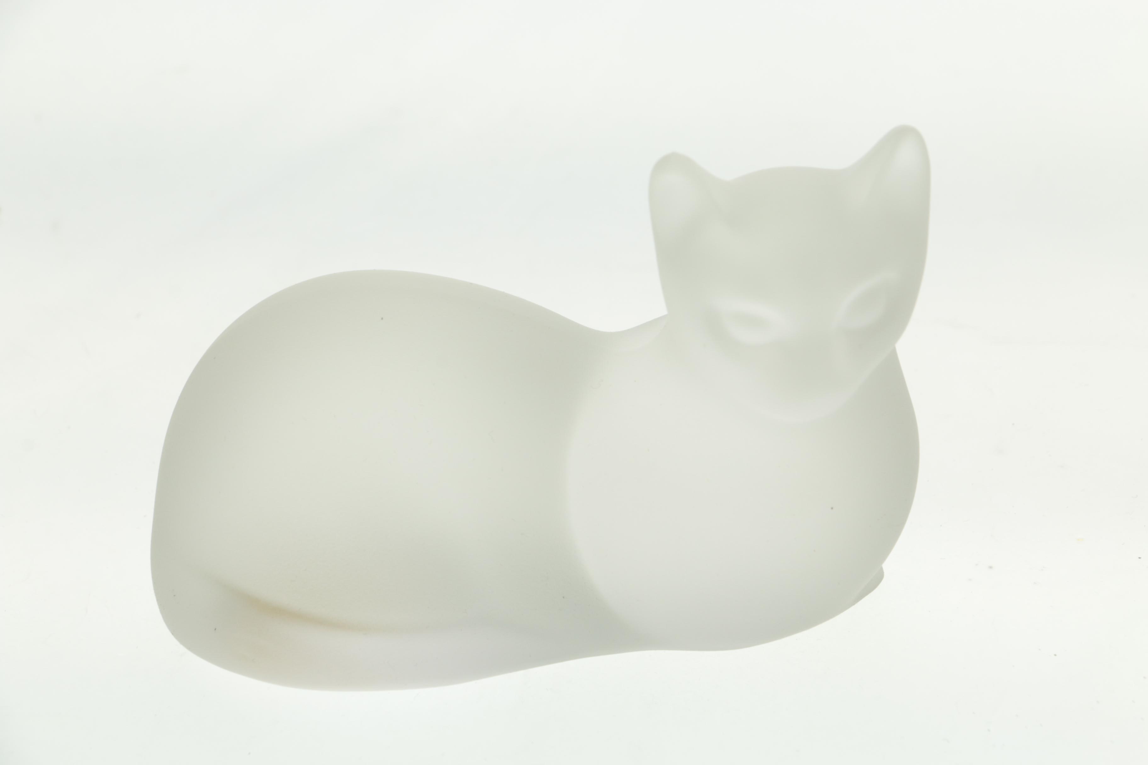 Steuben Glass and Vintage Bleikristall Cat Figurines