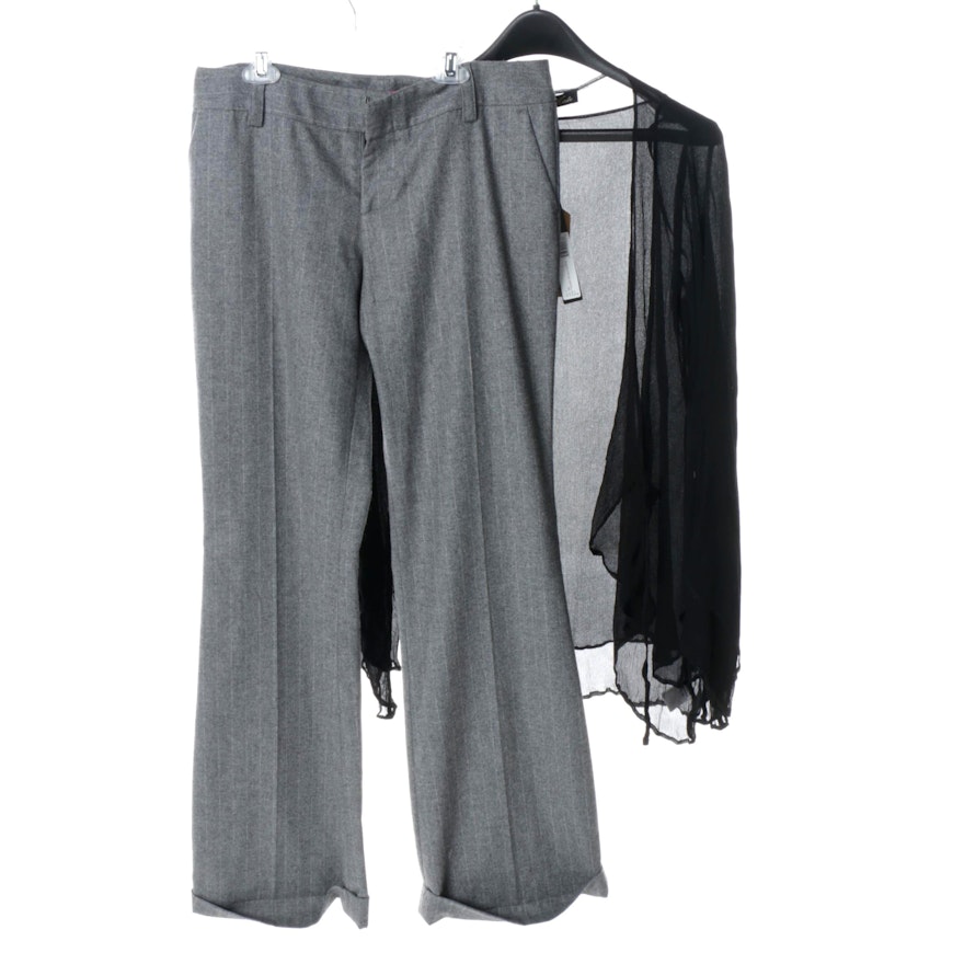 Women's Alice + Olivia Pants and Winter Kate Silk Top