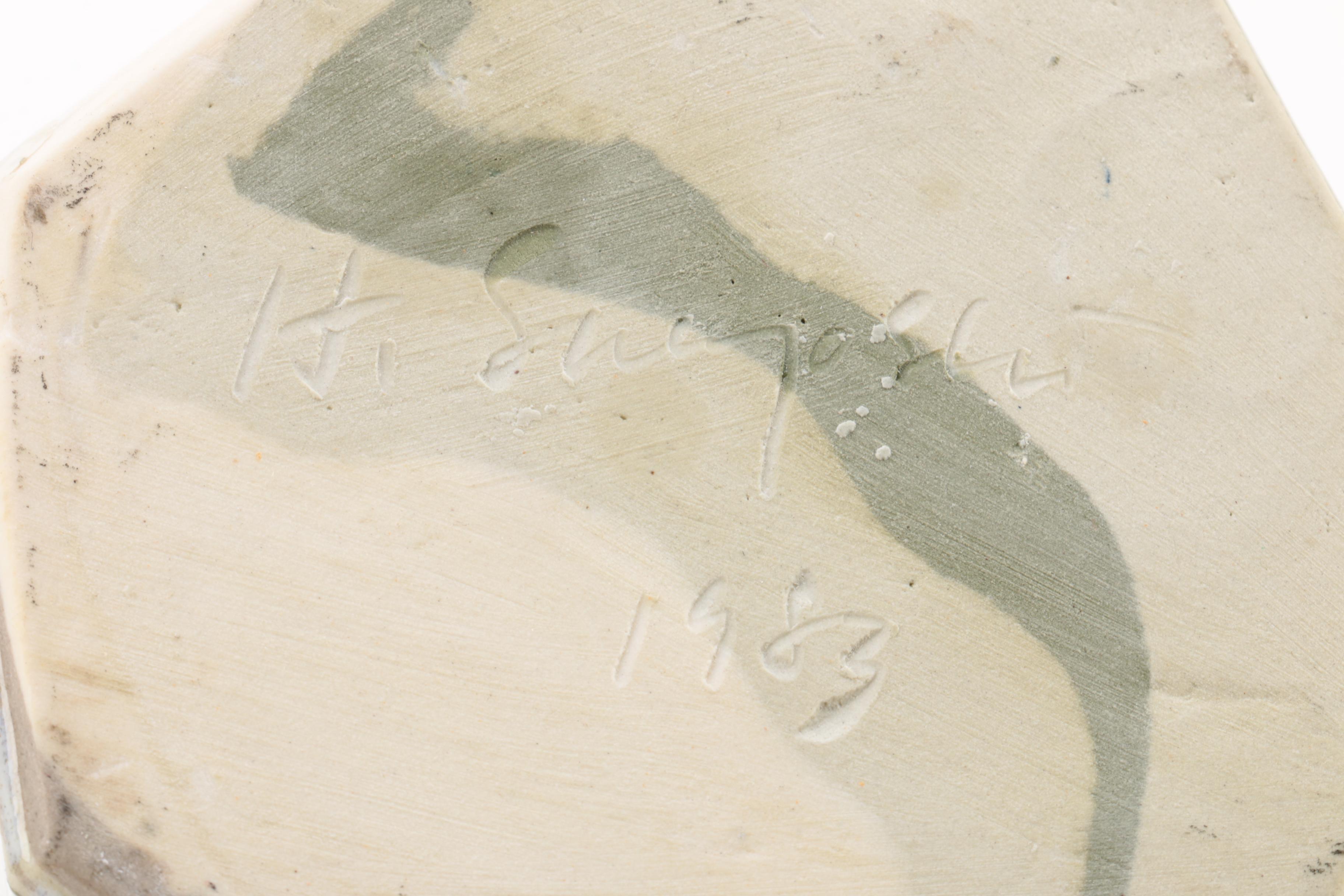 H. Shiyoshi Handbuilt Marbled Porcelain Vase