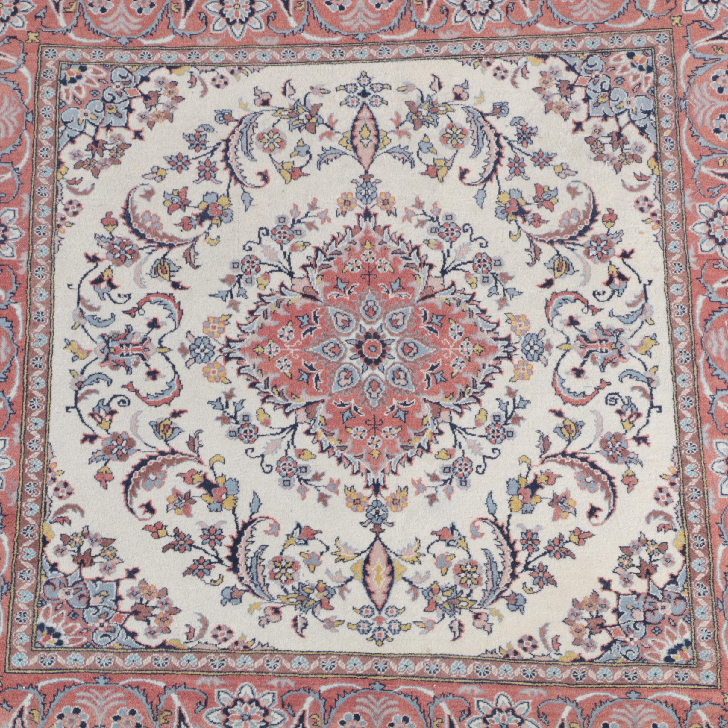 Hand-Knotted Indo-Persian Wool Area Rug