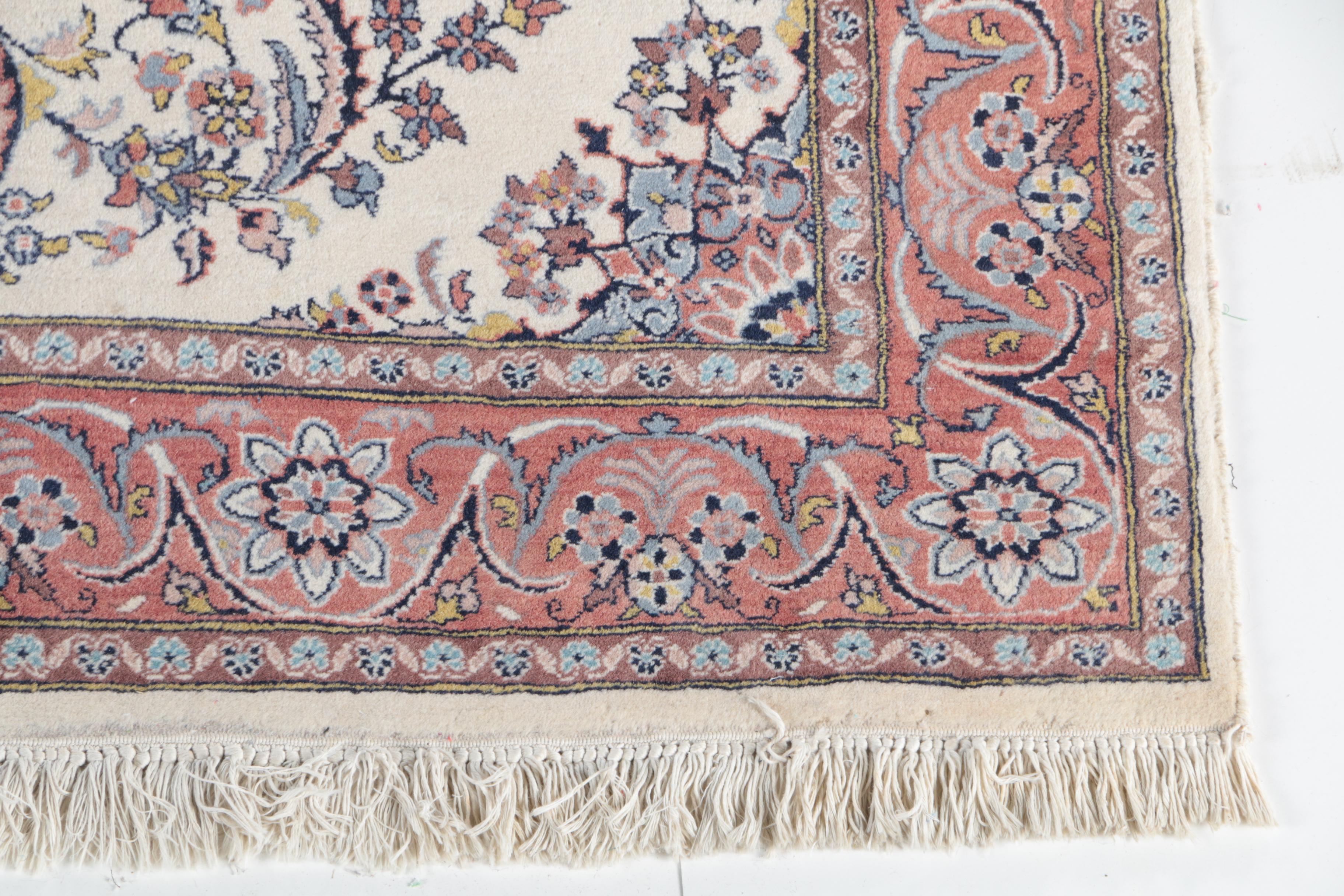 Hand-Knotted Indo-Persian Wool Area Rug