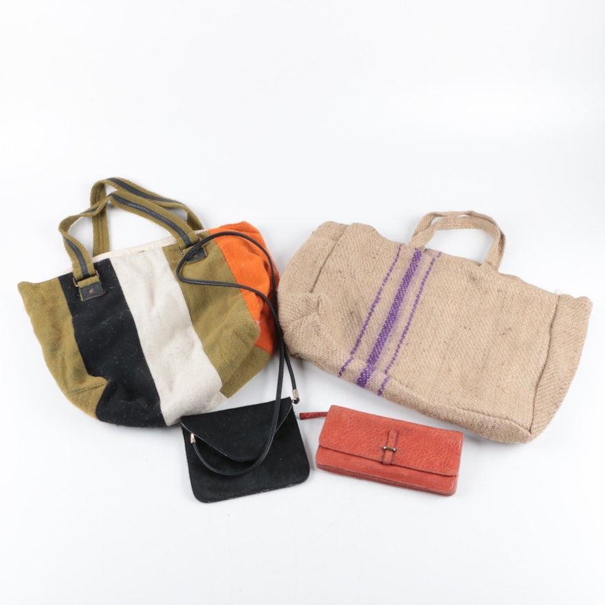 Pony Hair Mini Bag, Leather Wallet and Canvas Totes