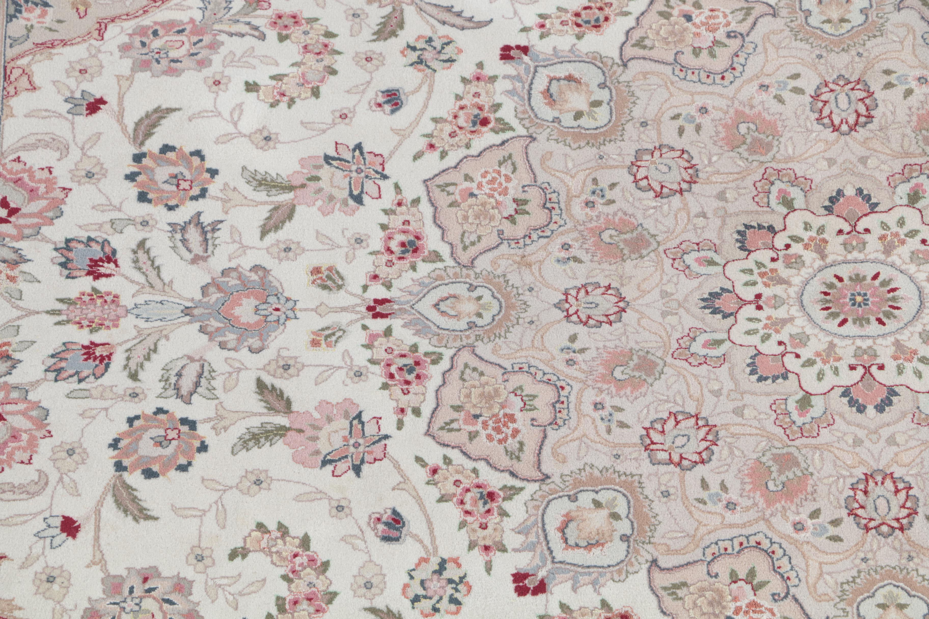 Finely Hand-Knotted Persian Nain Wool Room Size Rug