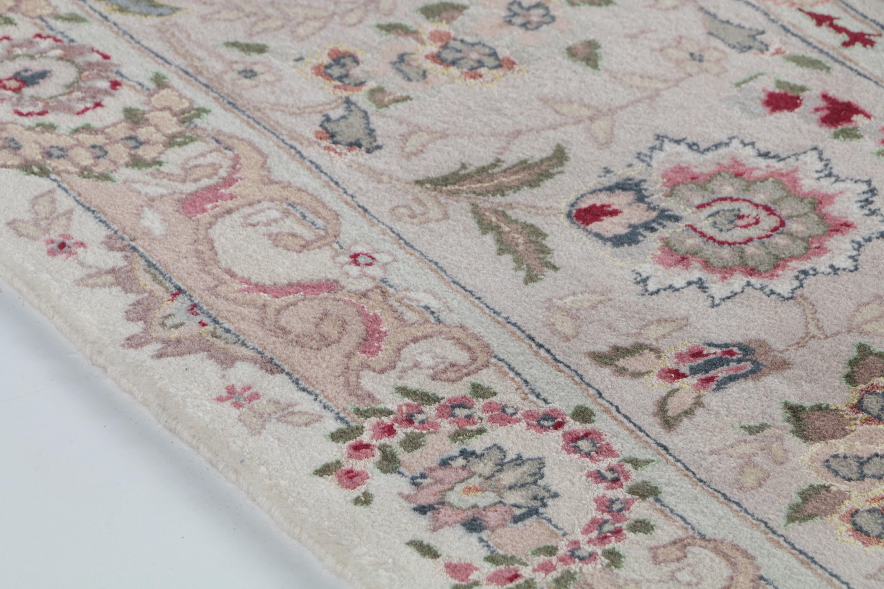 Finely Hand-Knotted Persian Nain Wool Room Size Rug