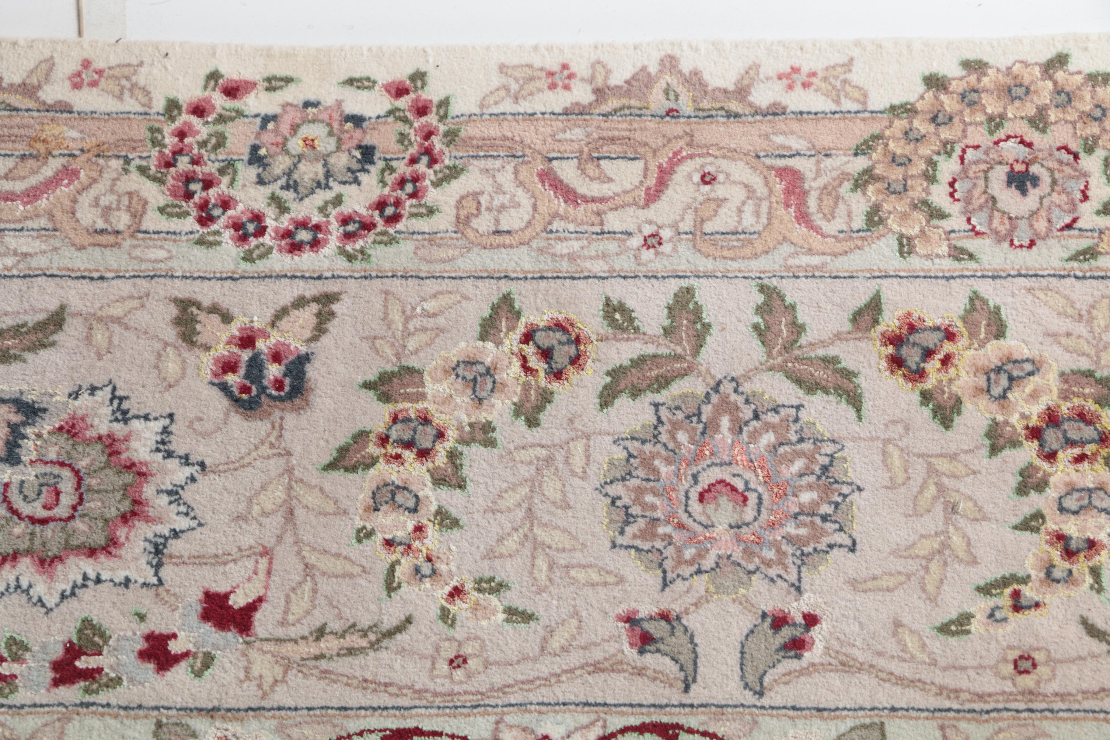 Finely Hand-Knotted Persian Nain Wool Room Size Rug