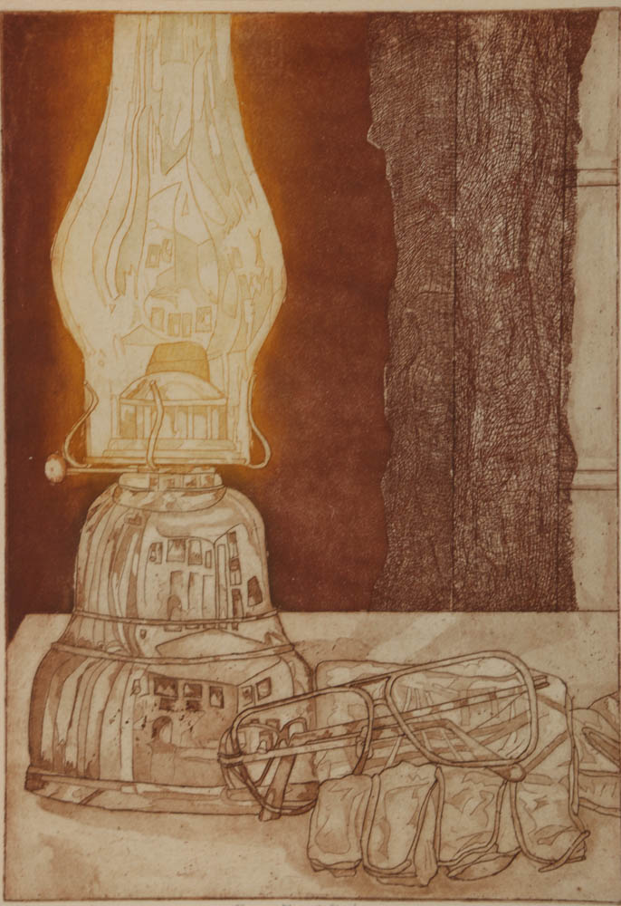 Todd Krebs Etching "Room for Reflection"