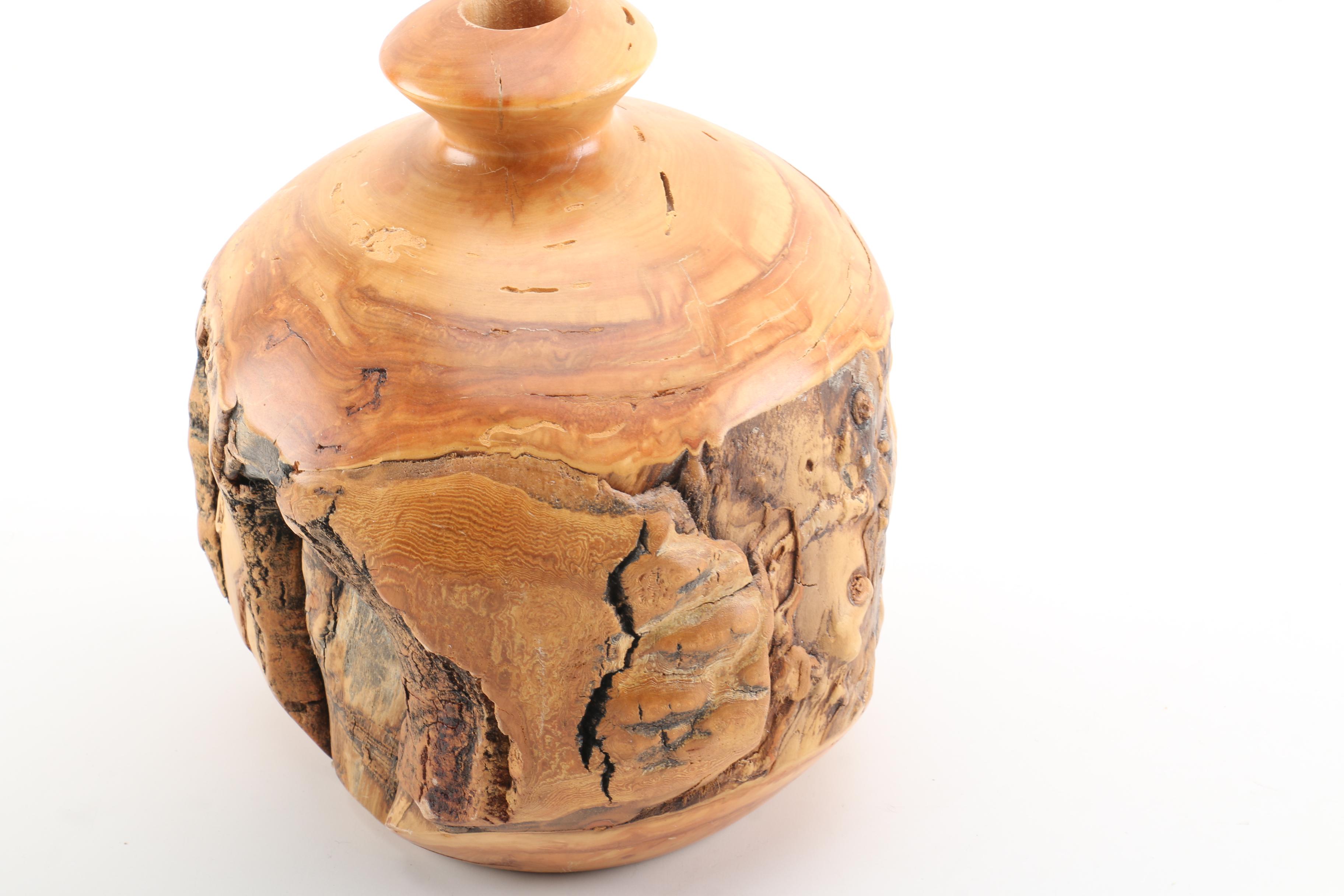 Carved Wood Vase