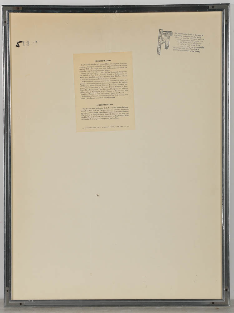 Leonard Baskin Lithograph