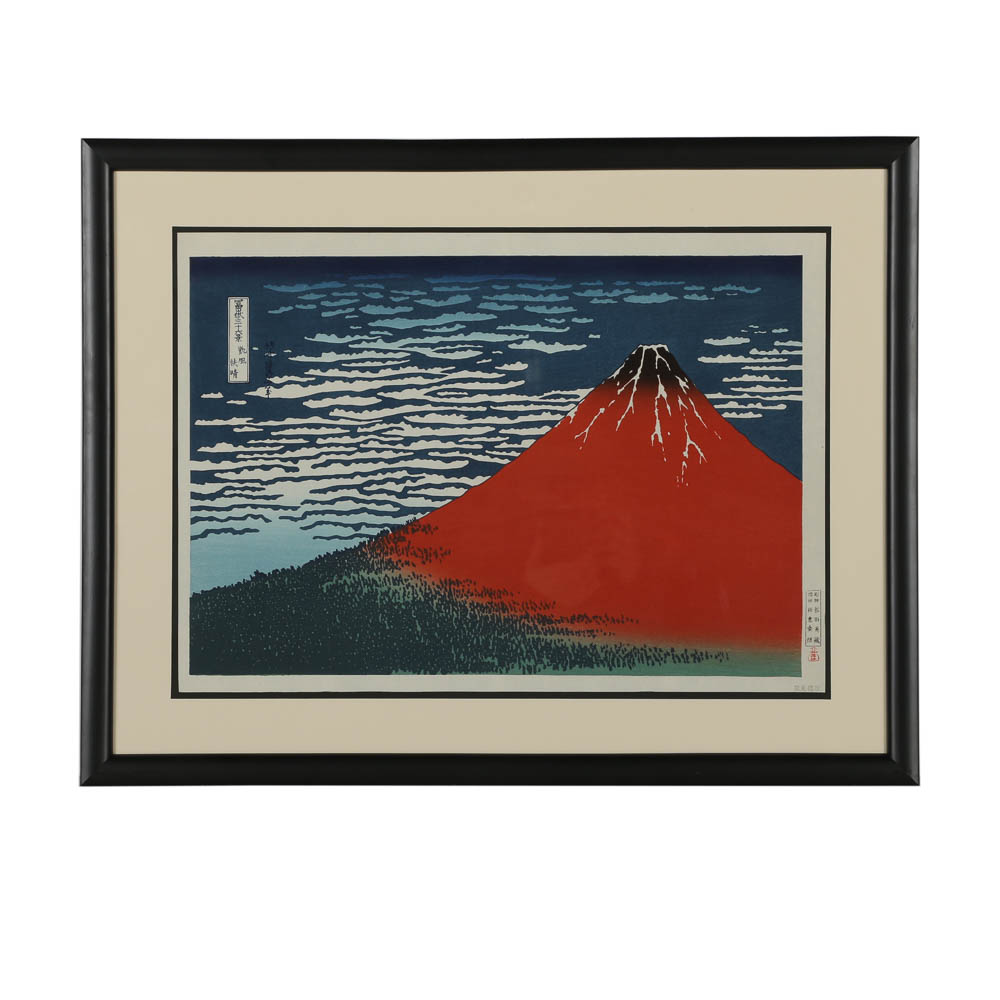 Woodblock After Katsushika Hokusai "South Wind, Clear Sky"