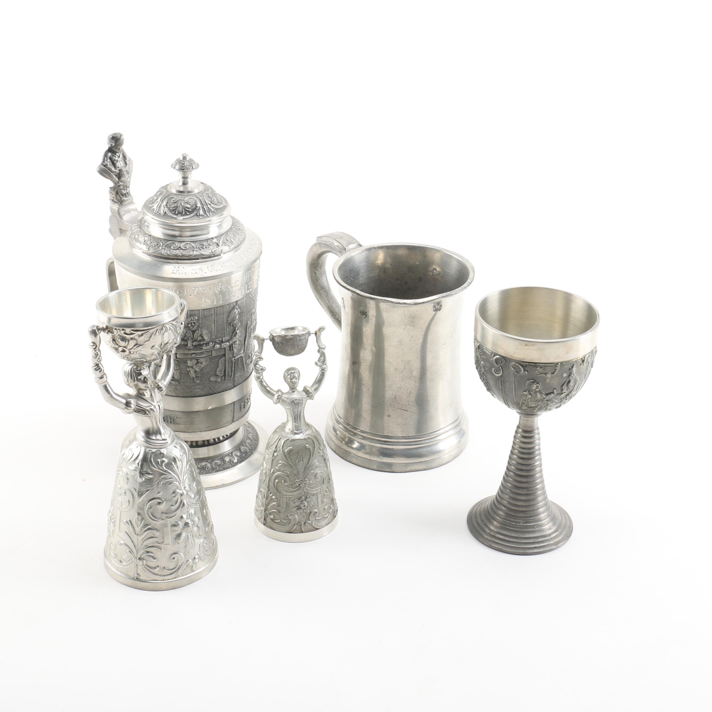 German Wedding Cups and Pewter Mug Collection