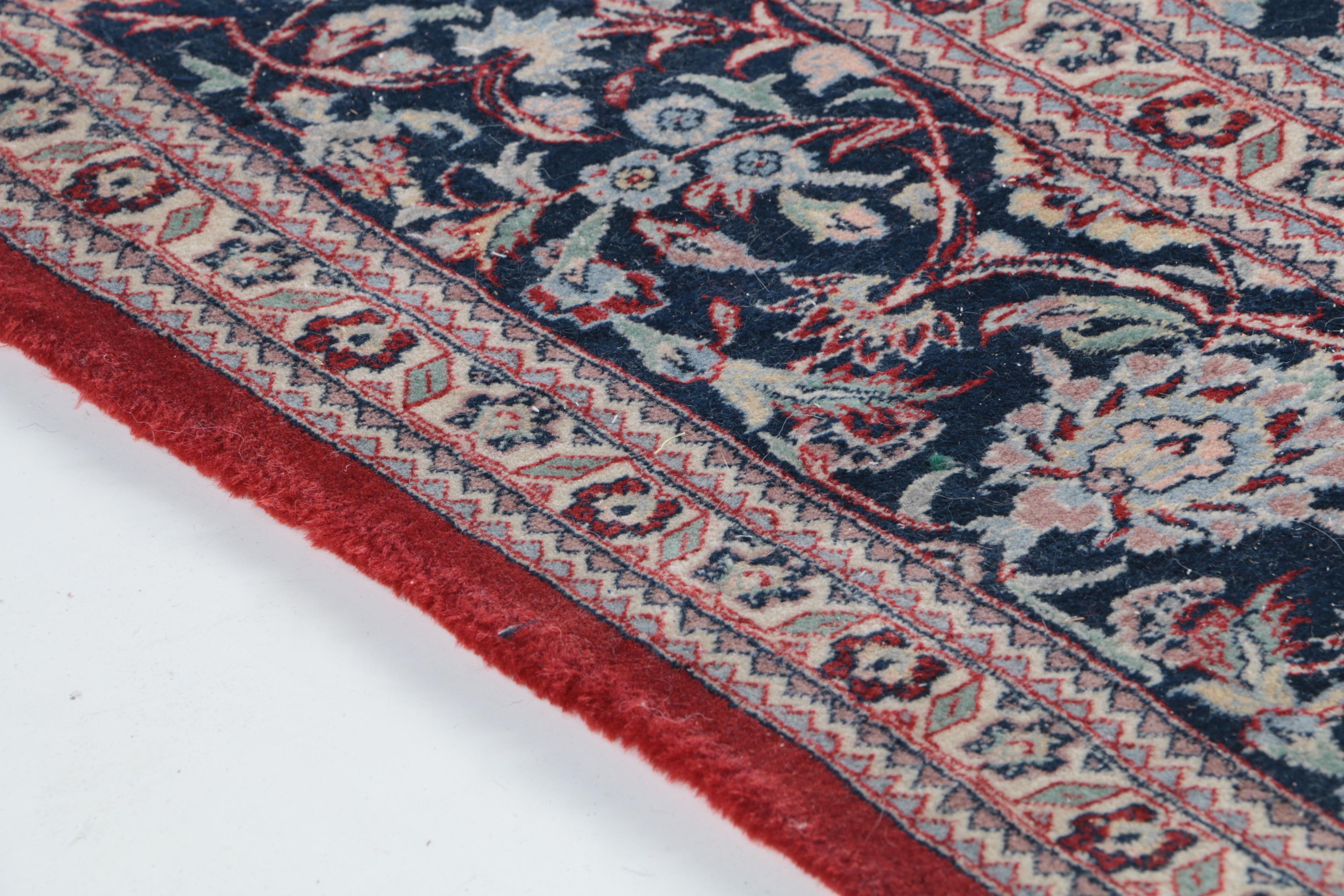 Finely Hand-Knotted Persian Kashan Wool Area Rug