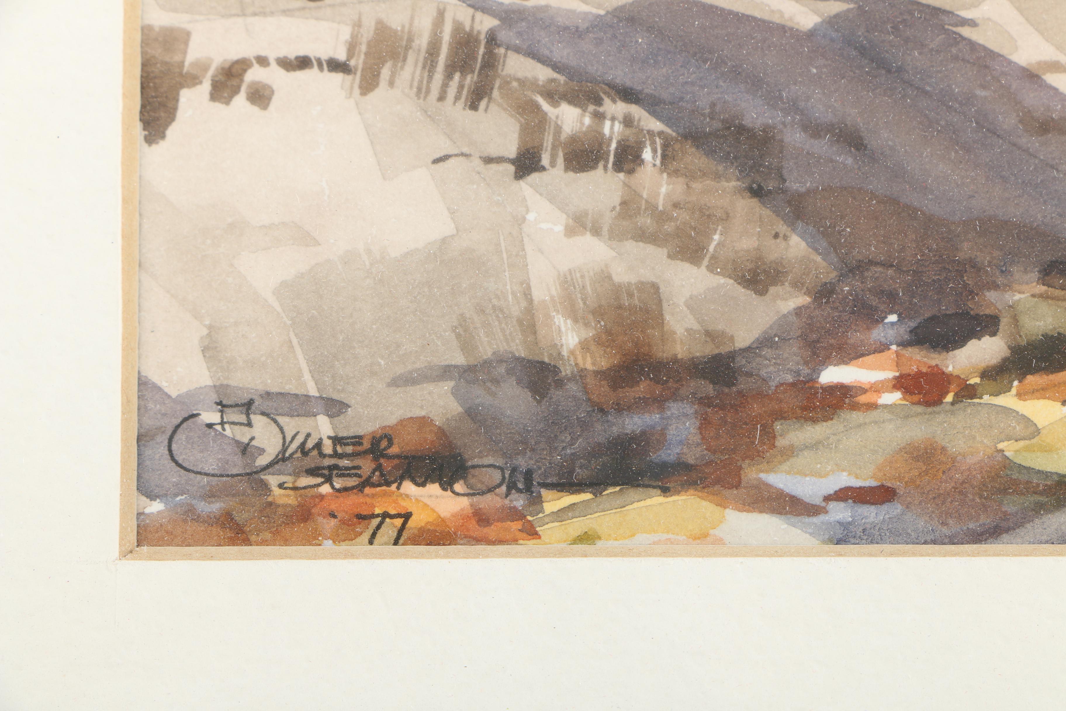 D. Omer Seamon Watercolor Landscape on Paper