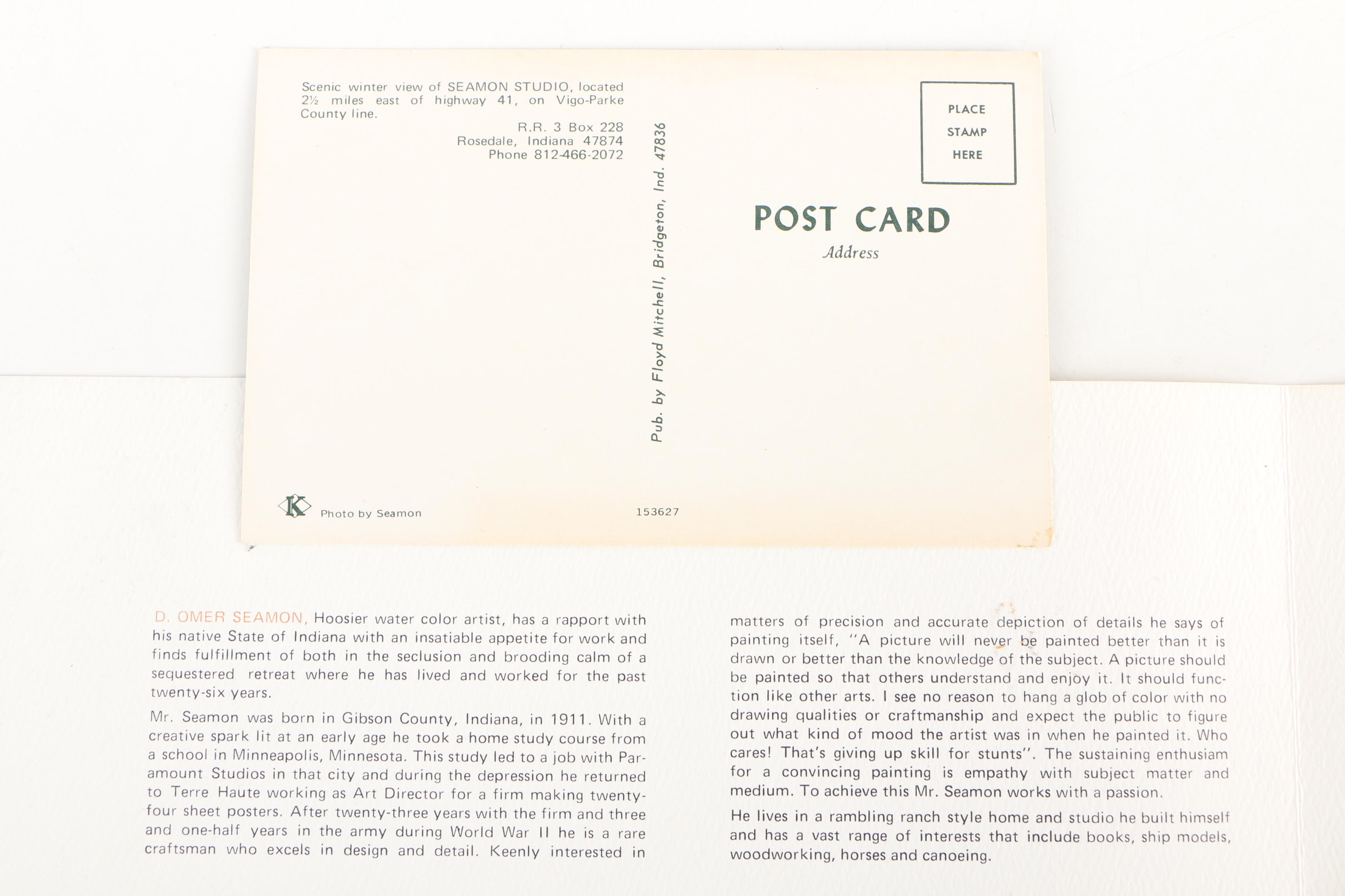 D. Omer Seamon Watercolor Landscape on Paper