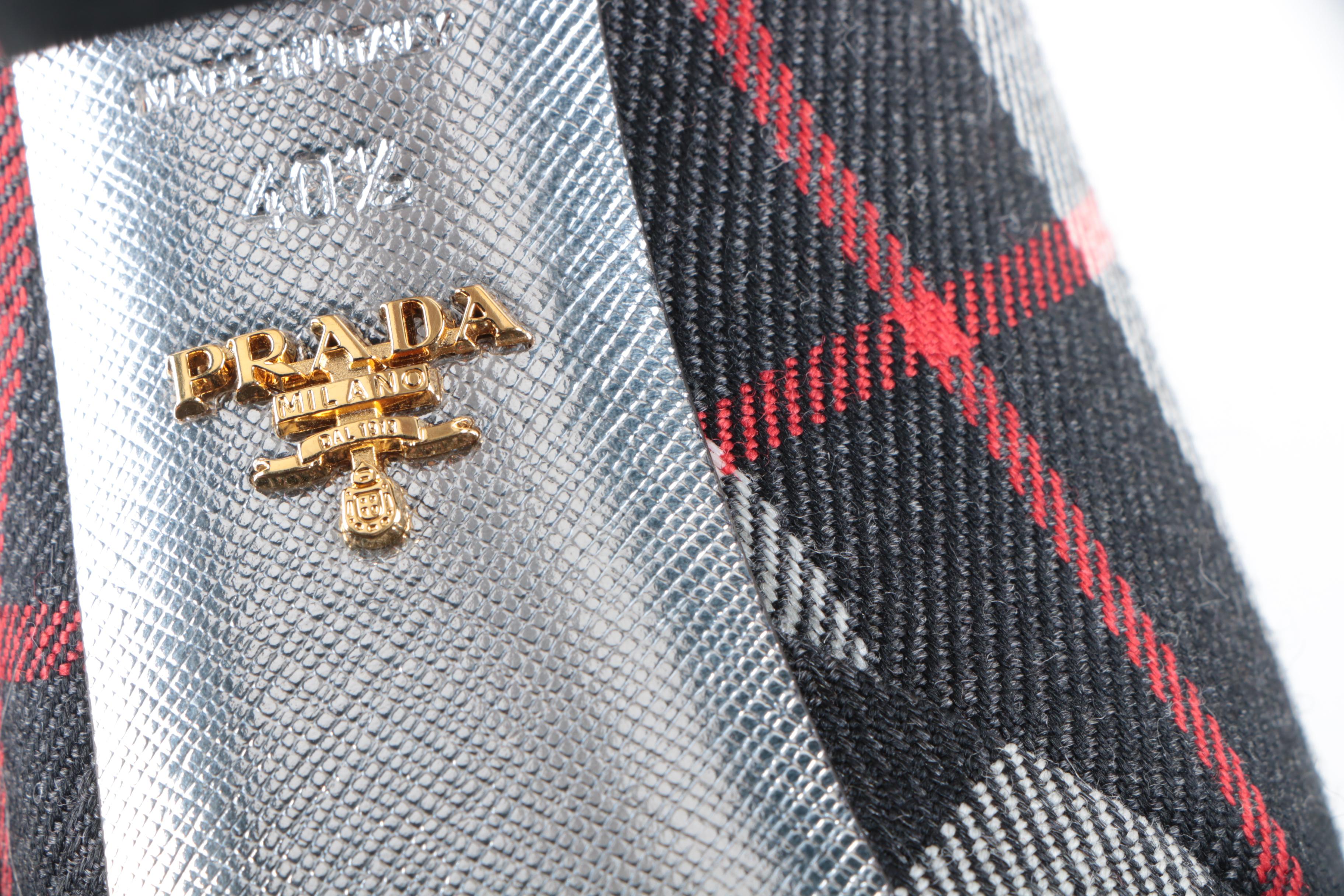 Prada Plaid Platform Pumps