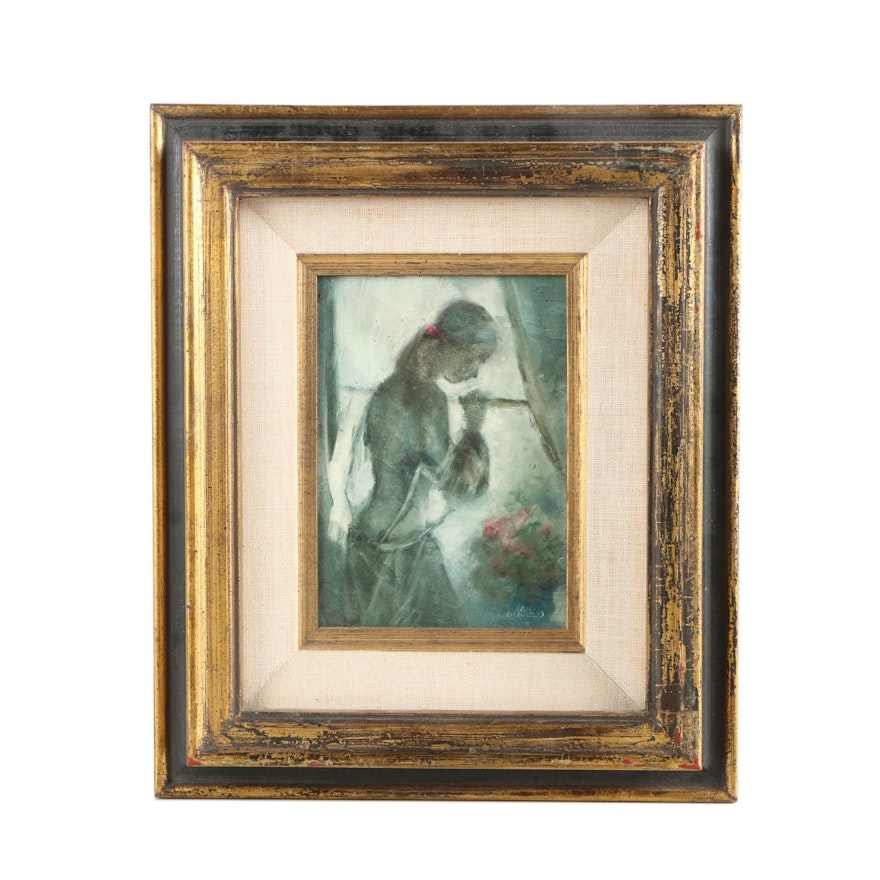 Mary San Angelo Oil Painting of Figural Composition