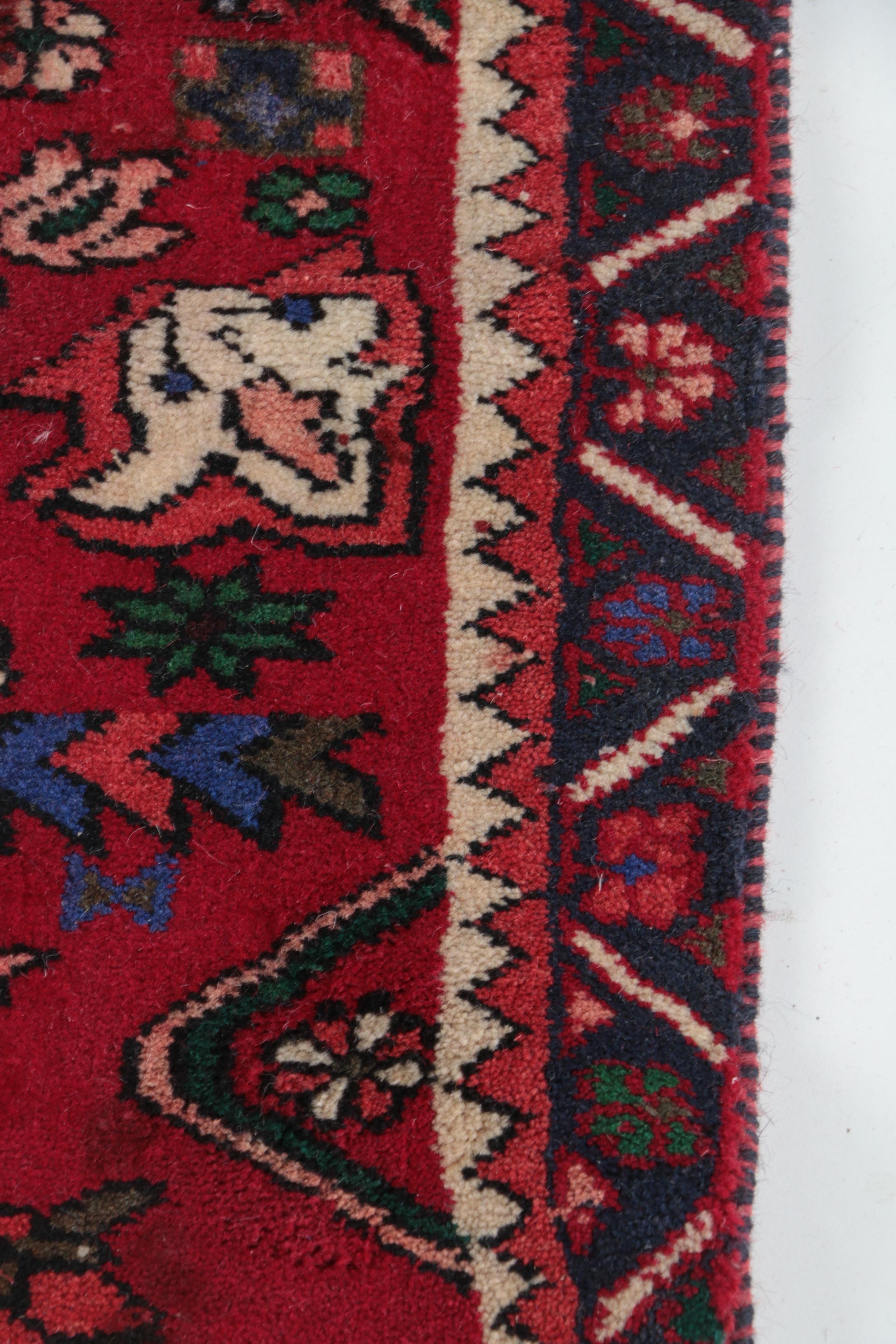 Vintage Hand-Knotted Persian Karaja Carpet Runner
