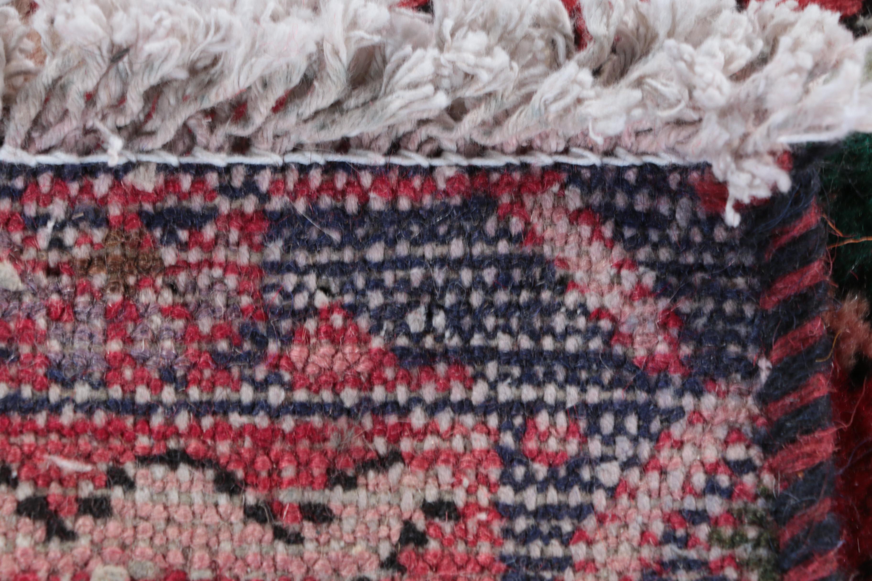 Vintage Hand-Knotted Persian Karaja Carpet Runner