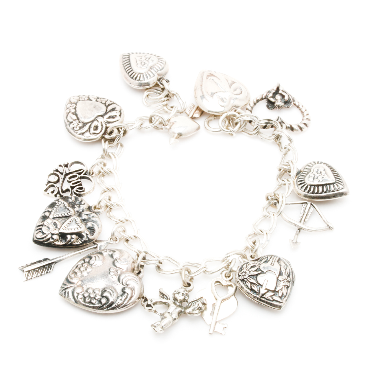 Sterling Silver Jewelry Assortment Featuring Charms