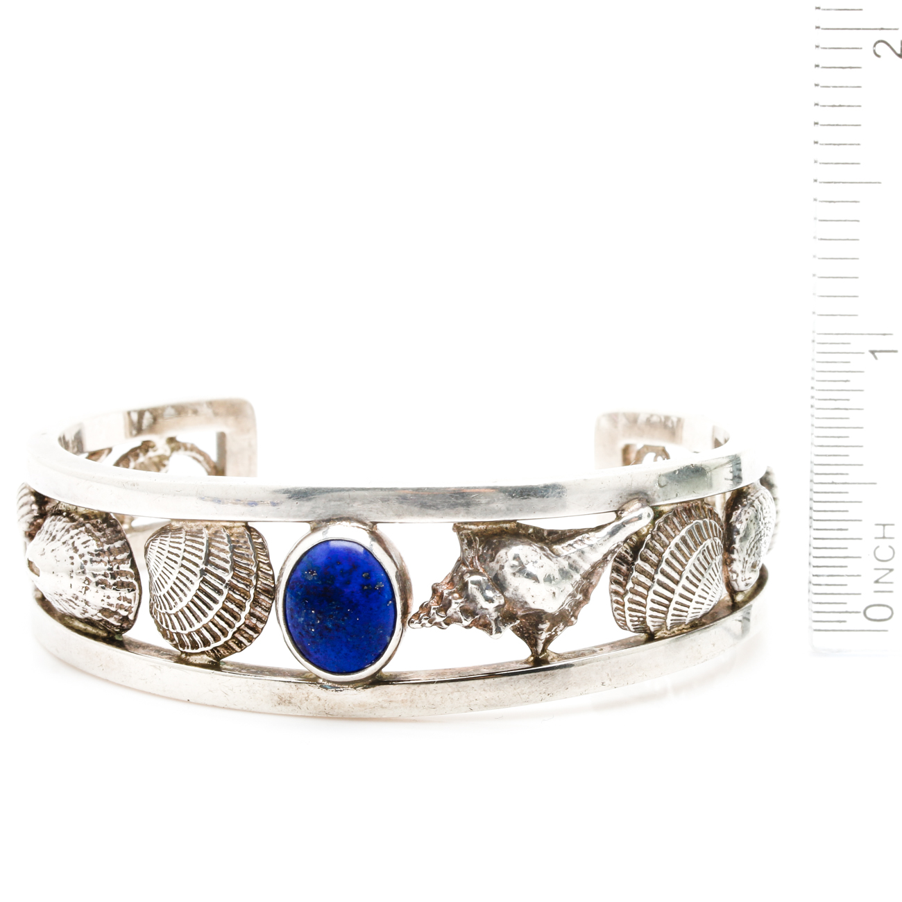 Two Sterling Silver Lapis Lazuli Bracelets