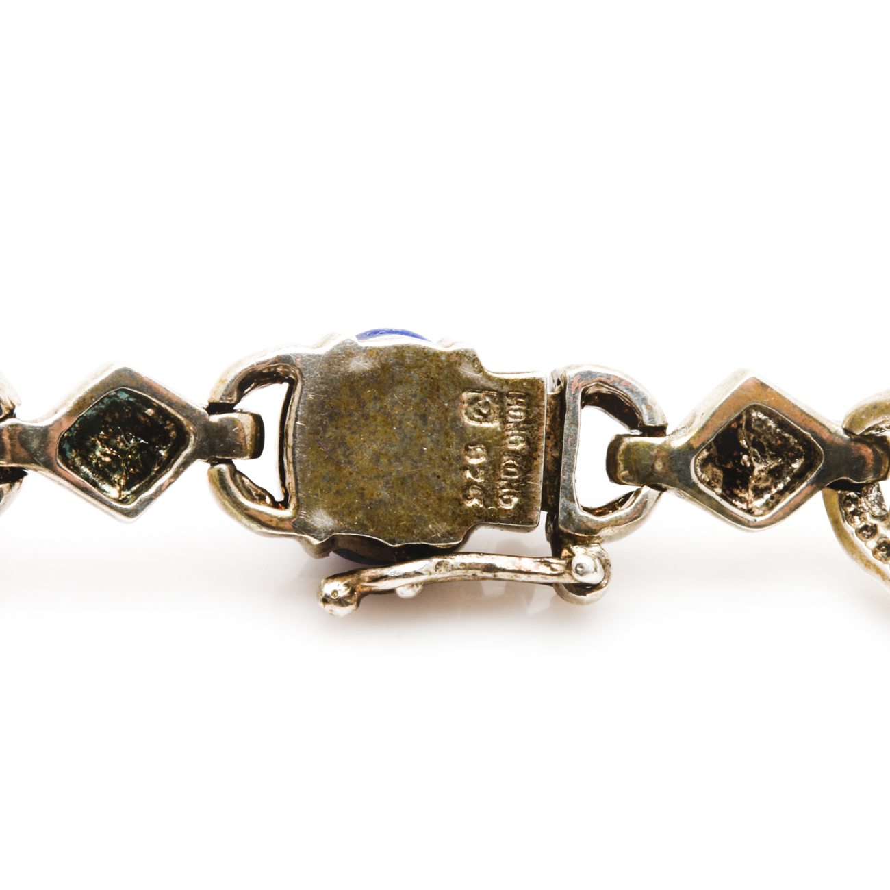 Two Sterling Silver Lapis Lazuli Bracelets