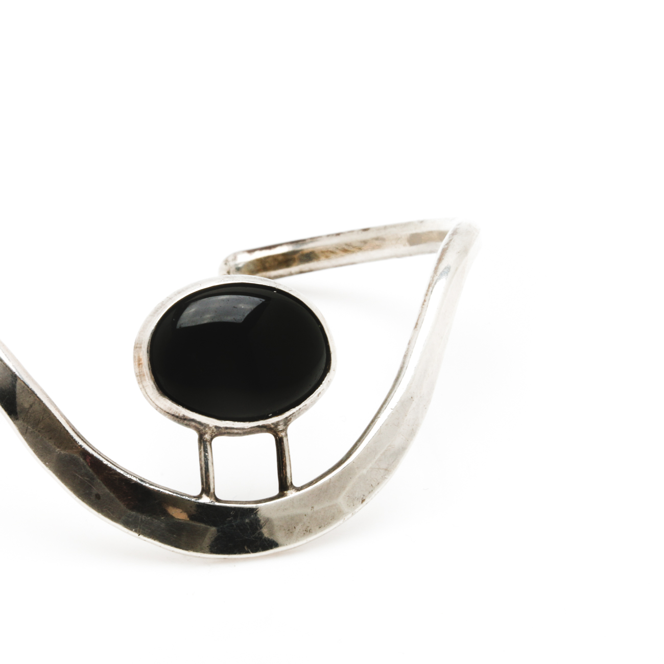 Mexican Sterling Silver Gemstone Link Bracelets with Onyx Cuff