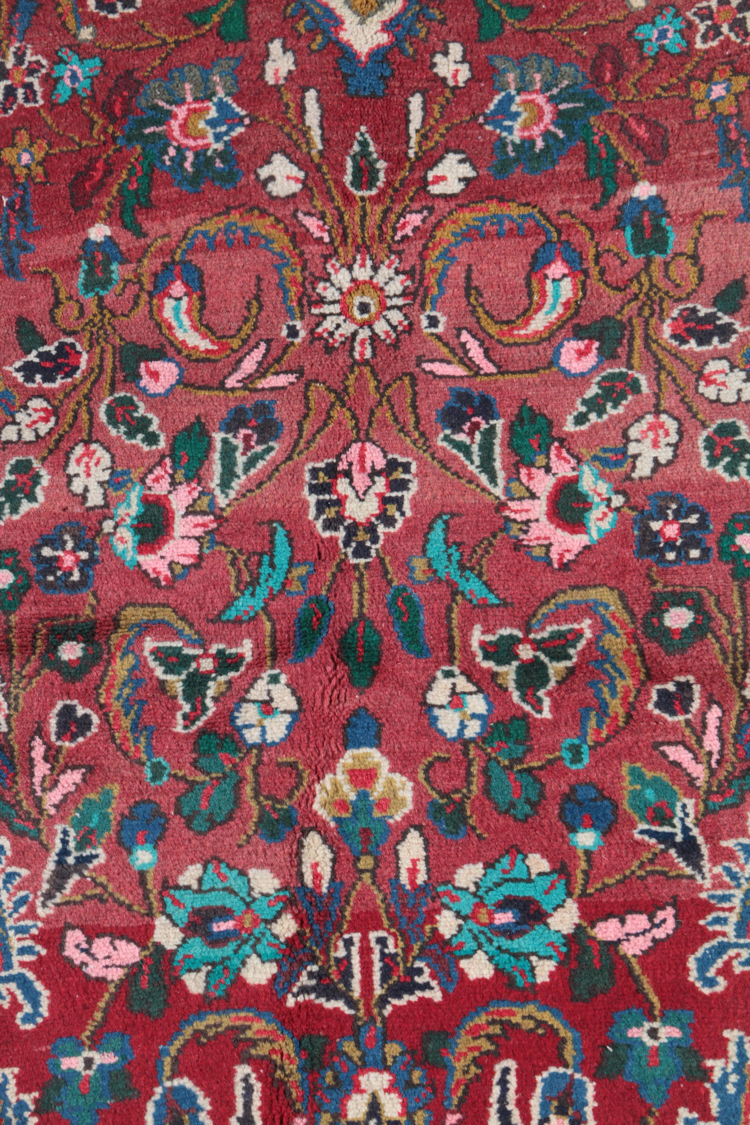 Hand-Knotted Persian Hamadan Wool Carpet Runner