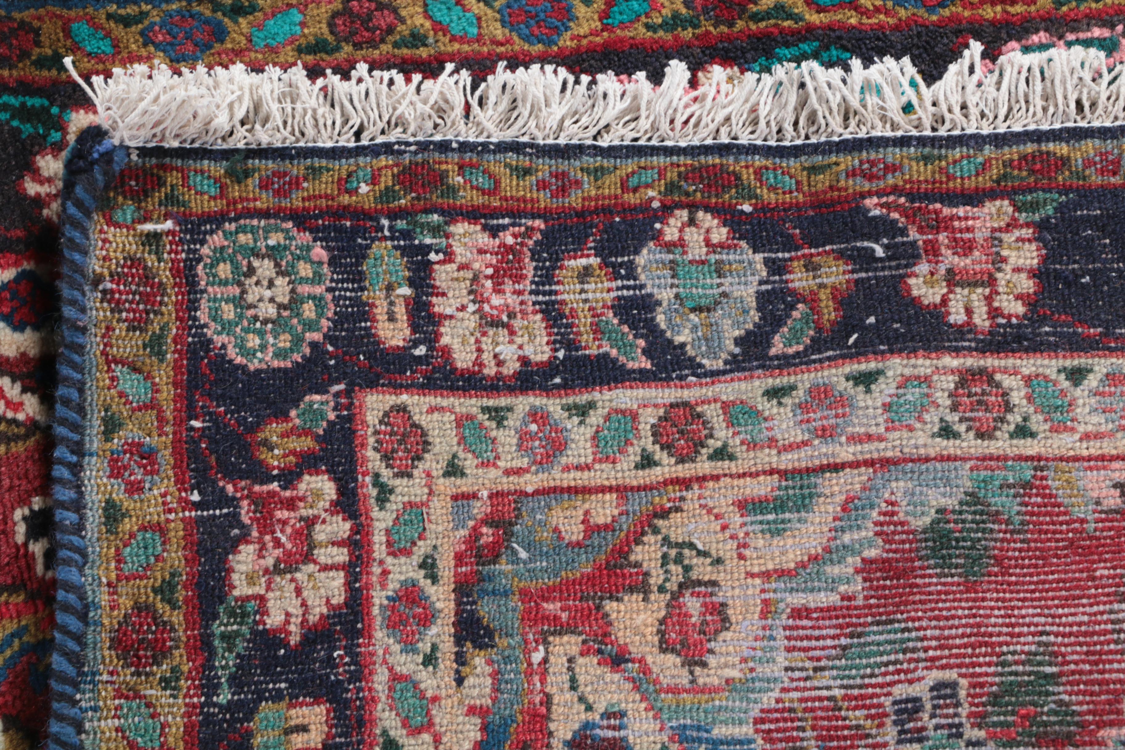 Hand-Knotted Persian Hamadan Wool Carpet Runner