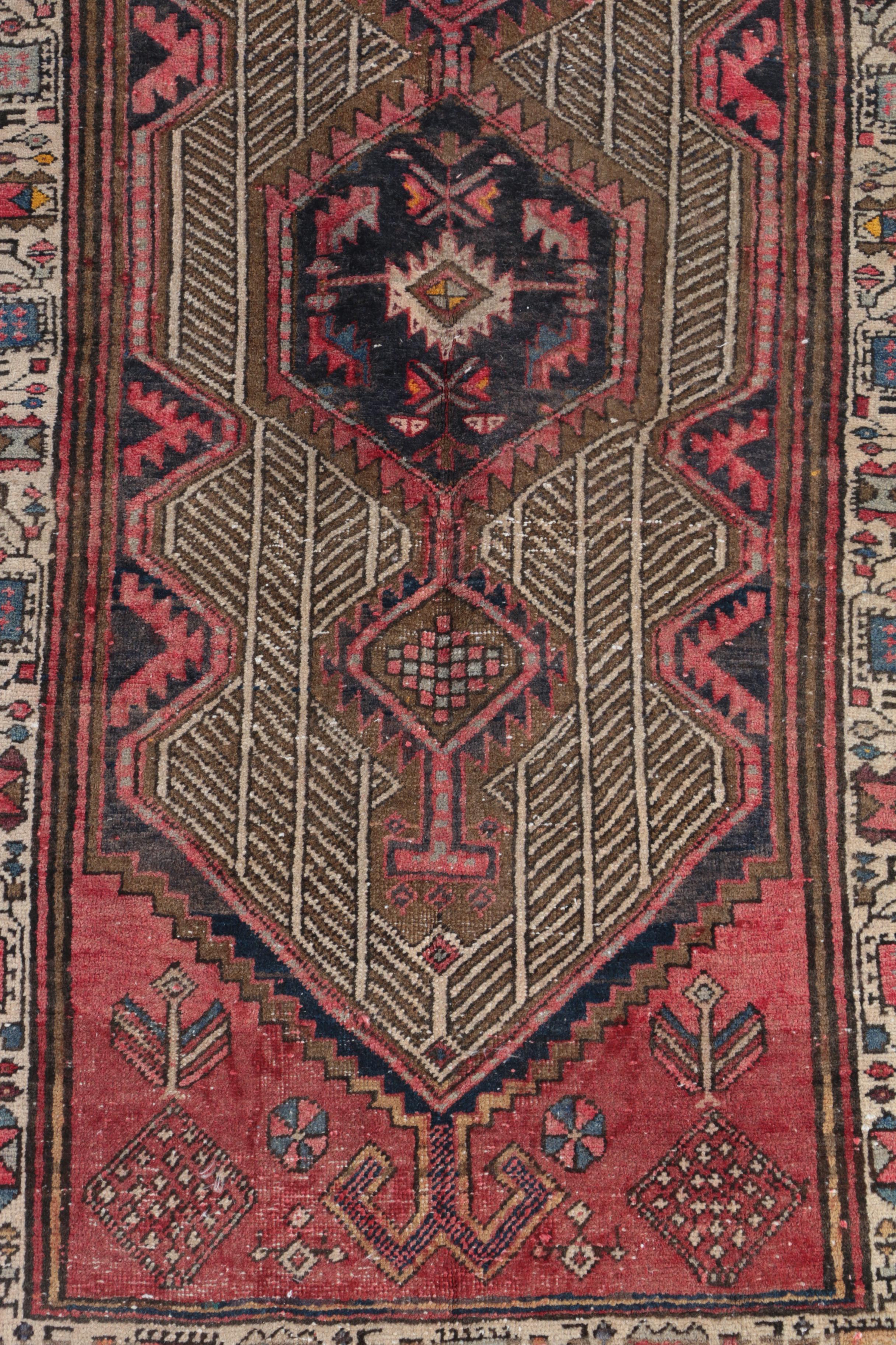 Hand-Knotted Kurdish Quchan Carpet Runner