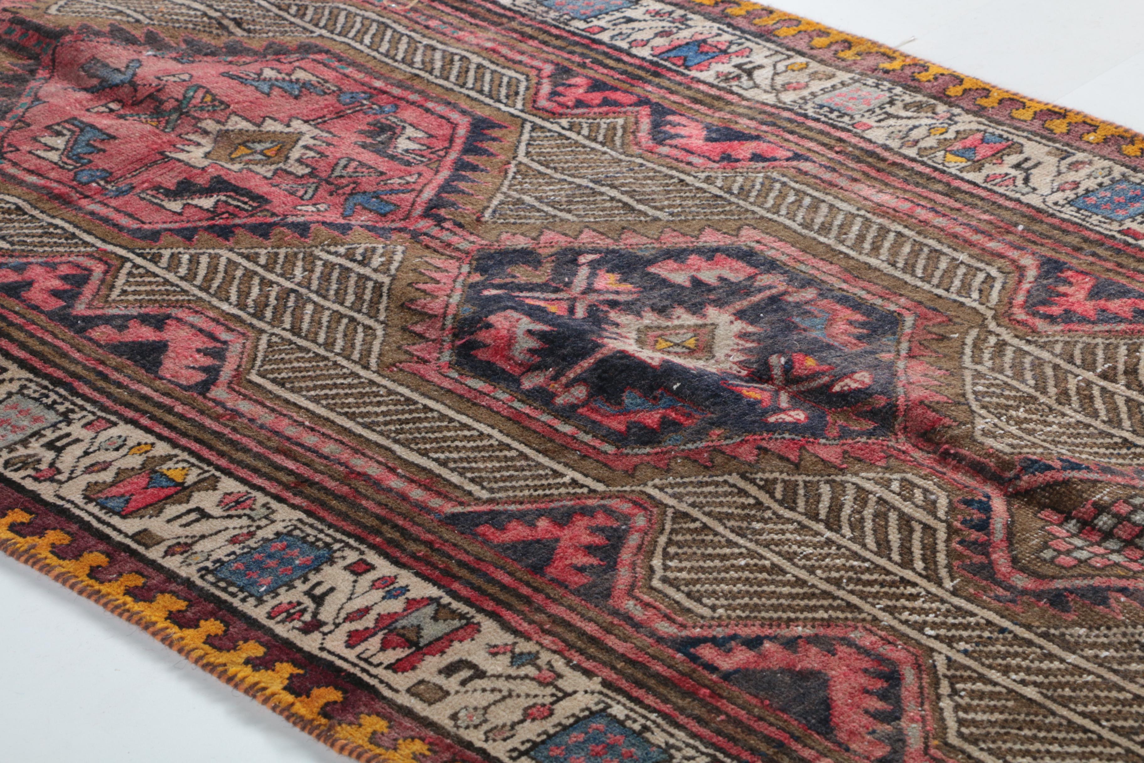 Hand-Knotted Kurdish Quchan Carpet Runner