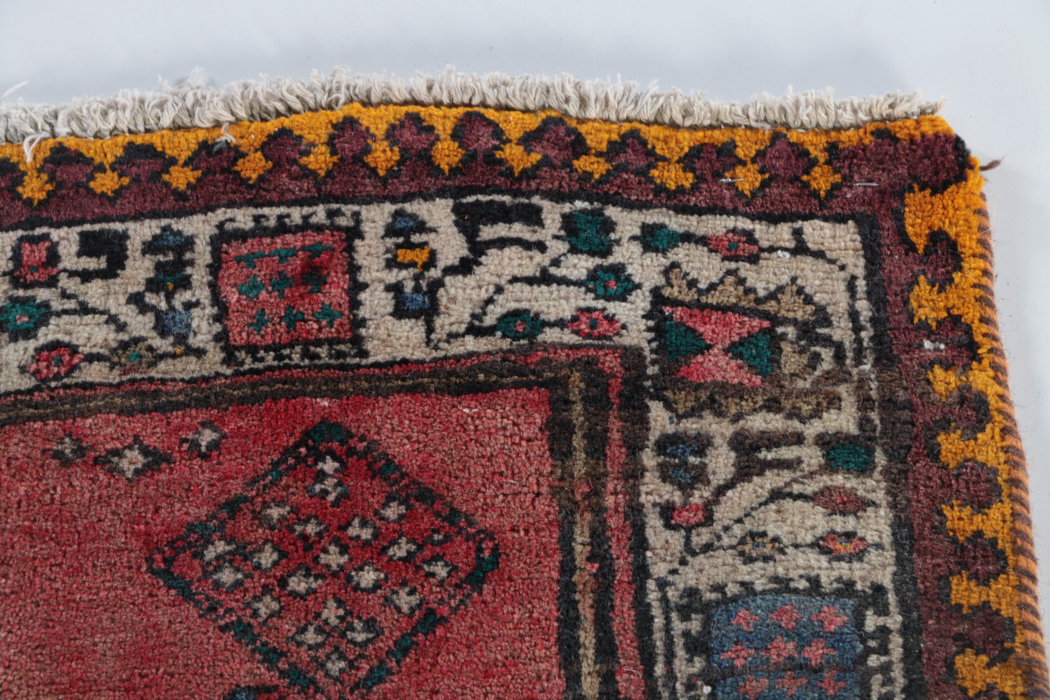 Hand-Knotted Kurdish Quchan Carpet Runner