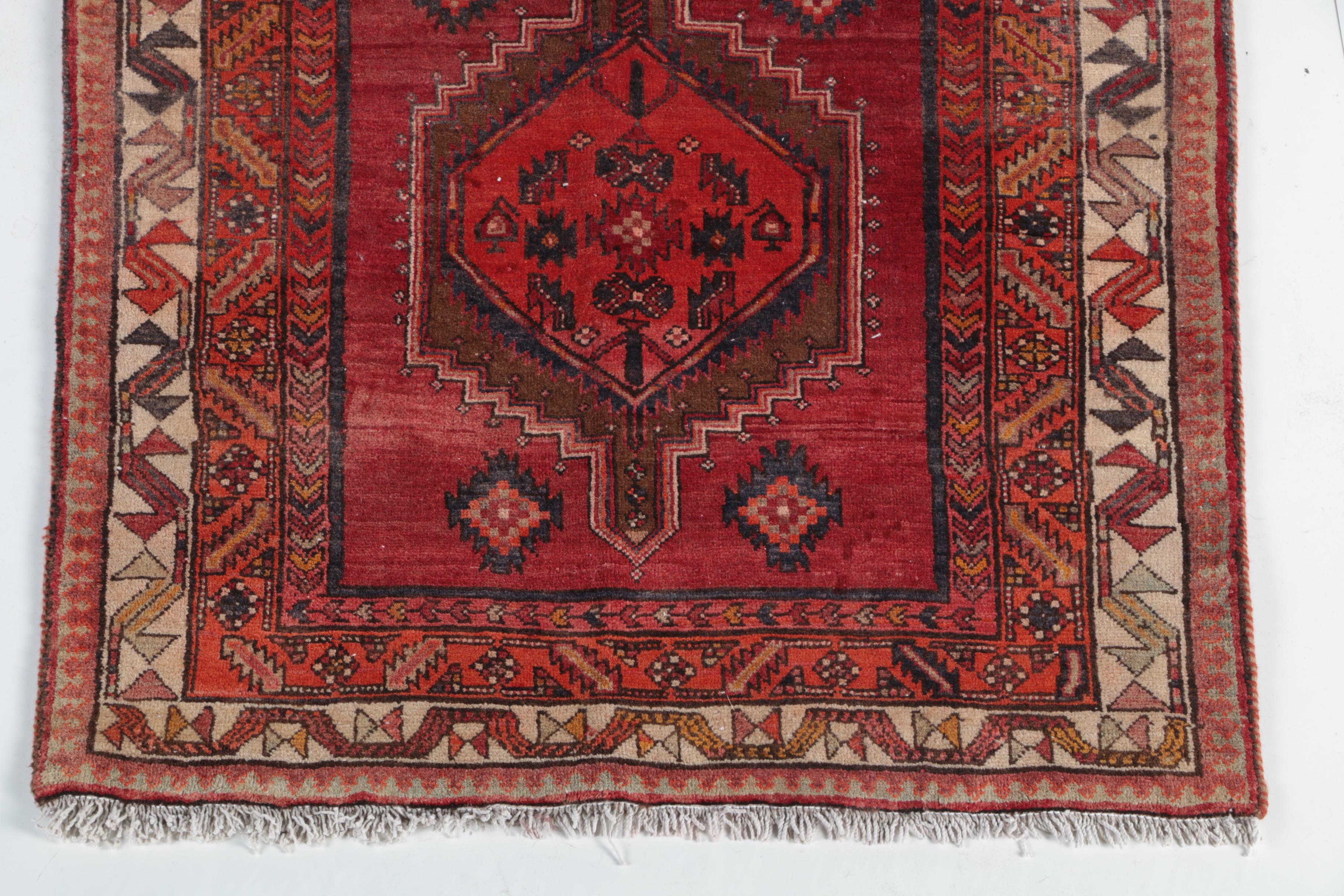 Hand-Knotted Caucasian Wool Carpet Runner