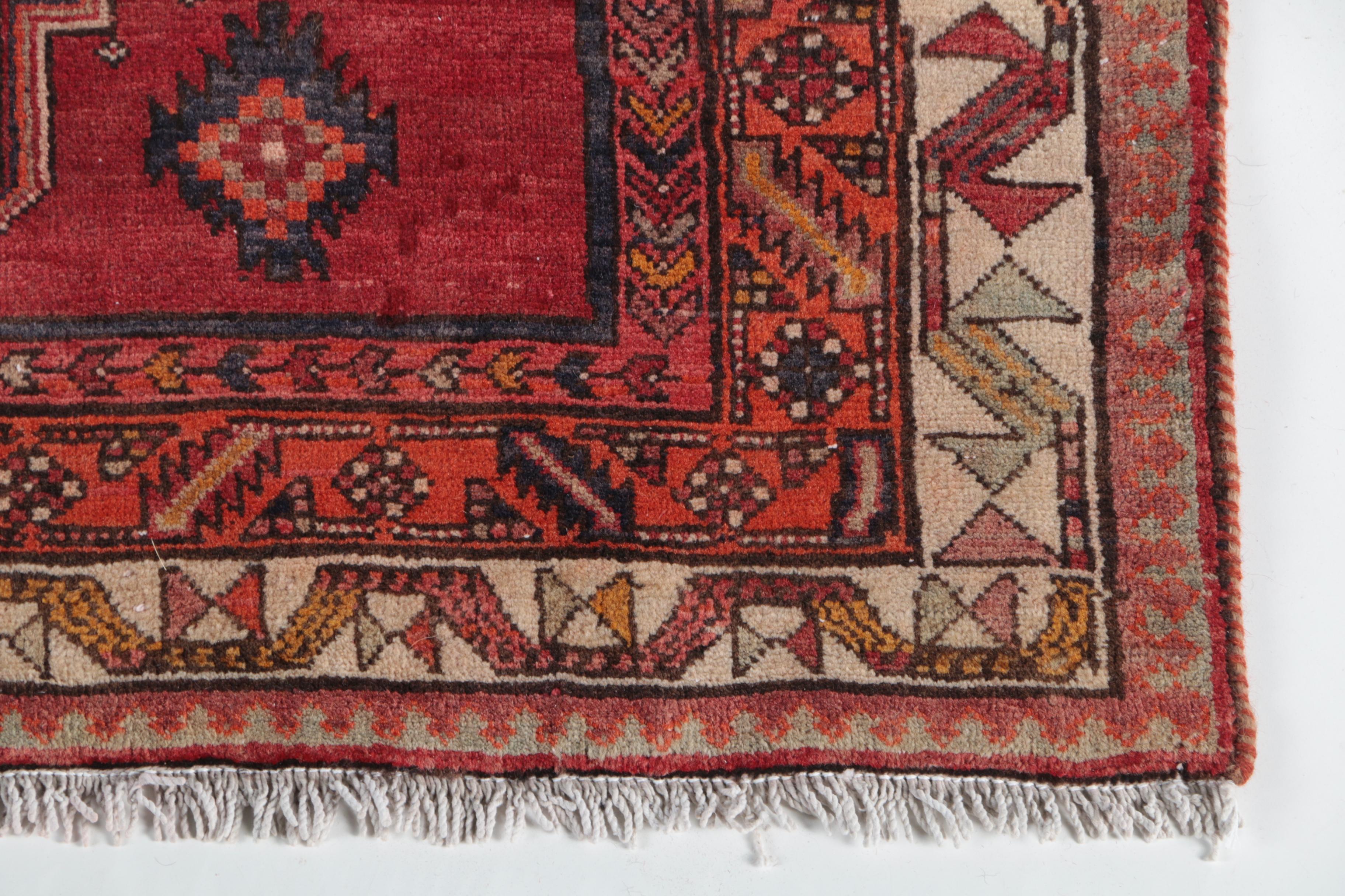 Hand-Knotted Caucasian Wool Carpet Runner