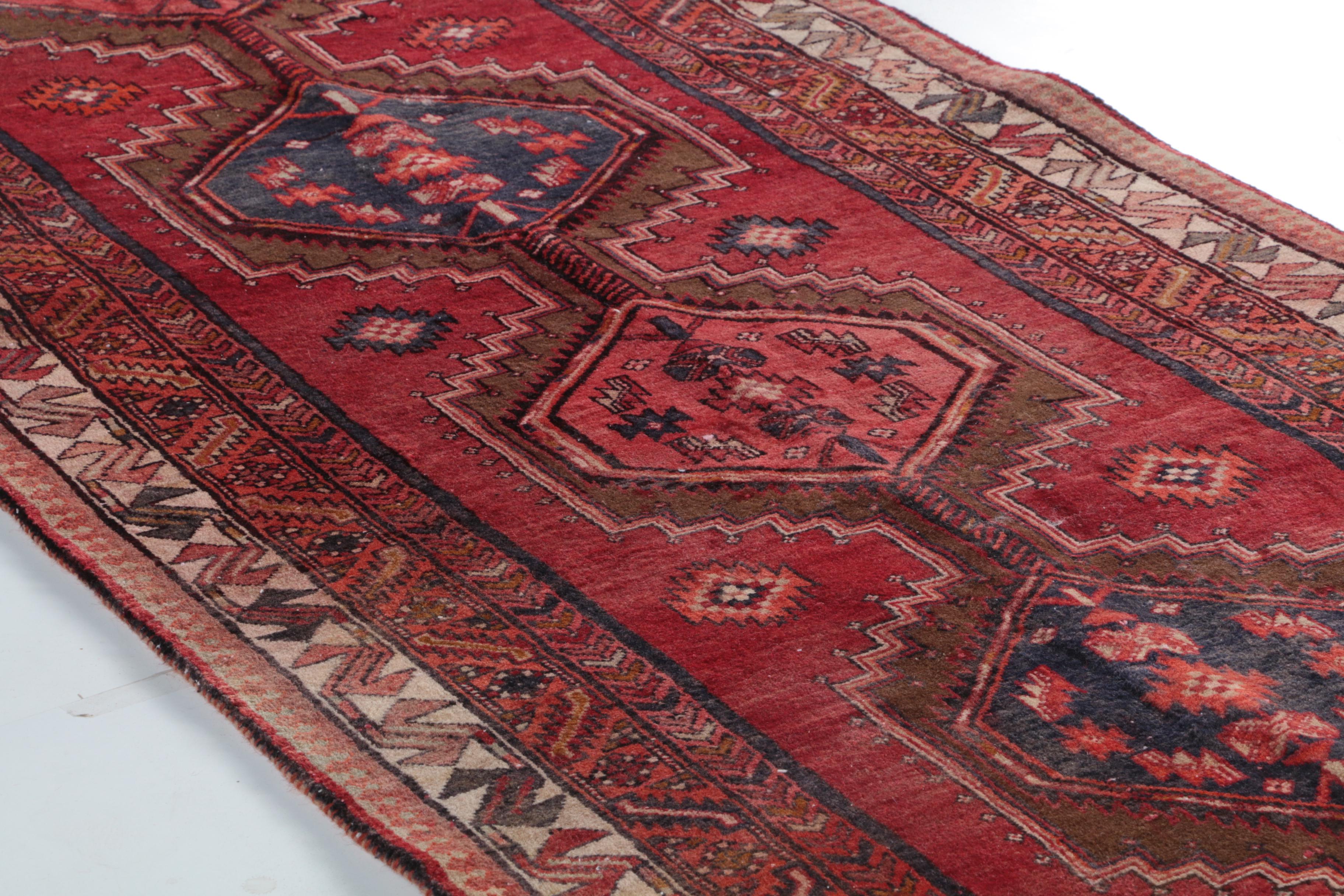 Hand-Knotted Caucasian Wool Carpet Runner