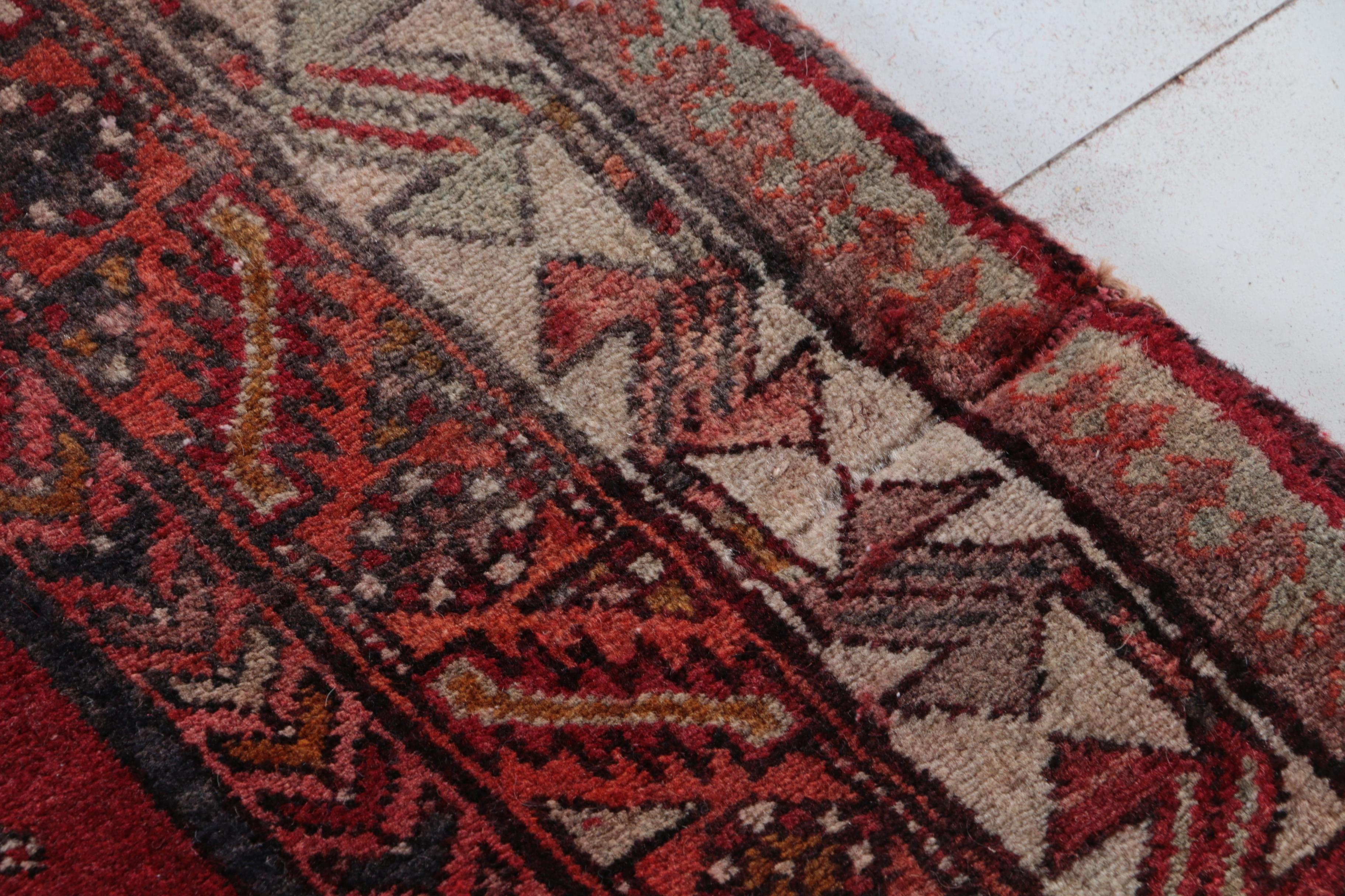 Hand-Knotted Caucasian Wool Carpet Runner