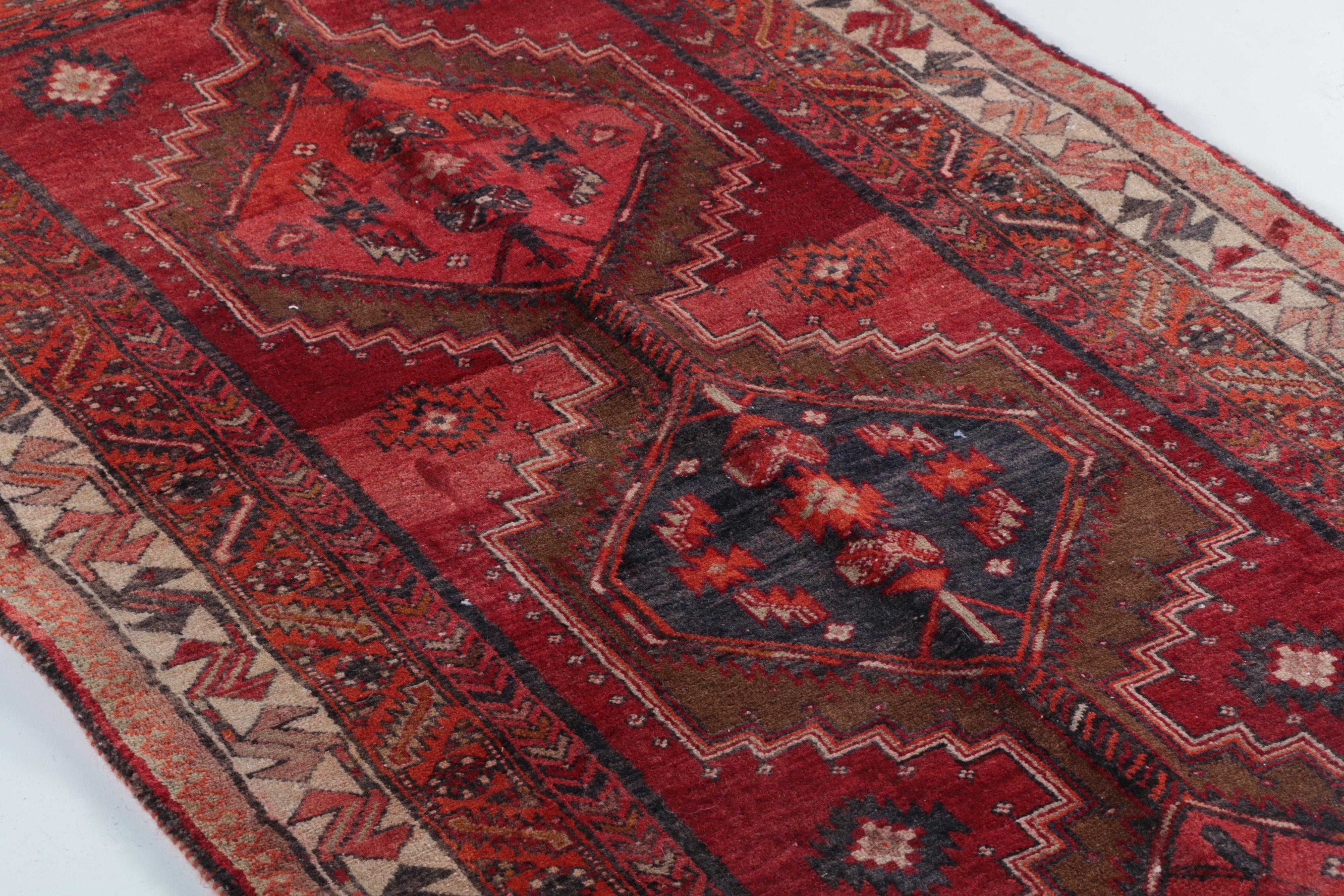 Hand-Knotted Caucasian Wool Carpet Runner