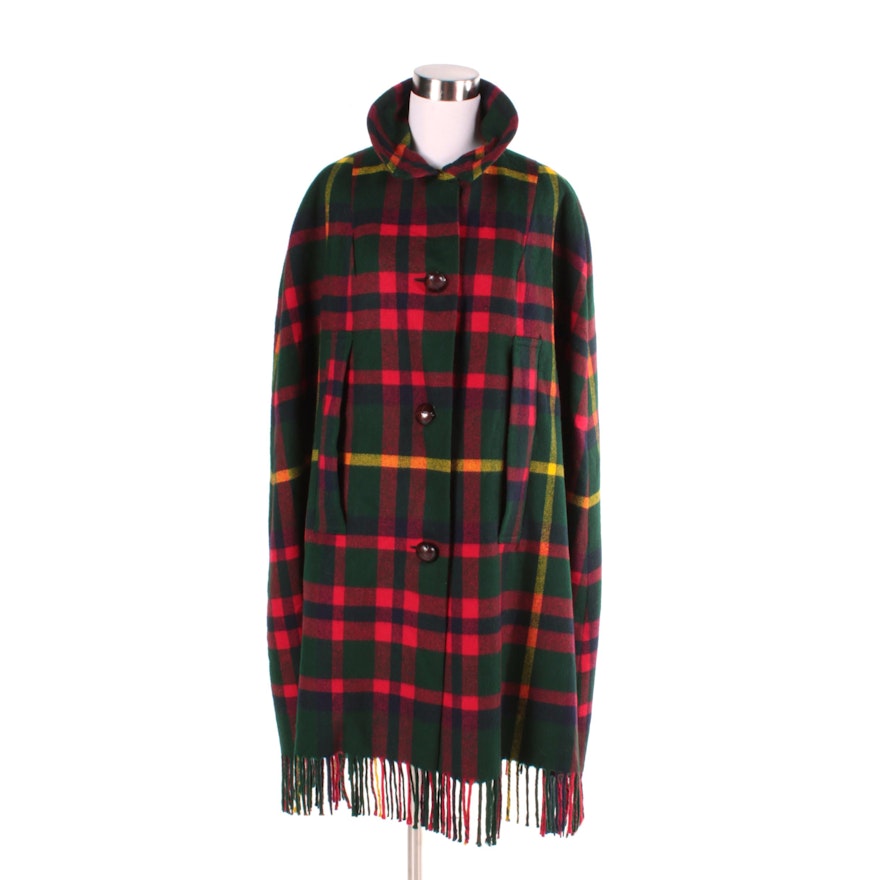 Women's Scottish Lambswool Plaid Cape