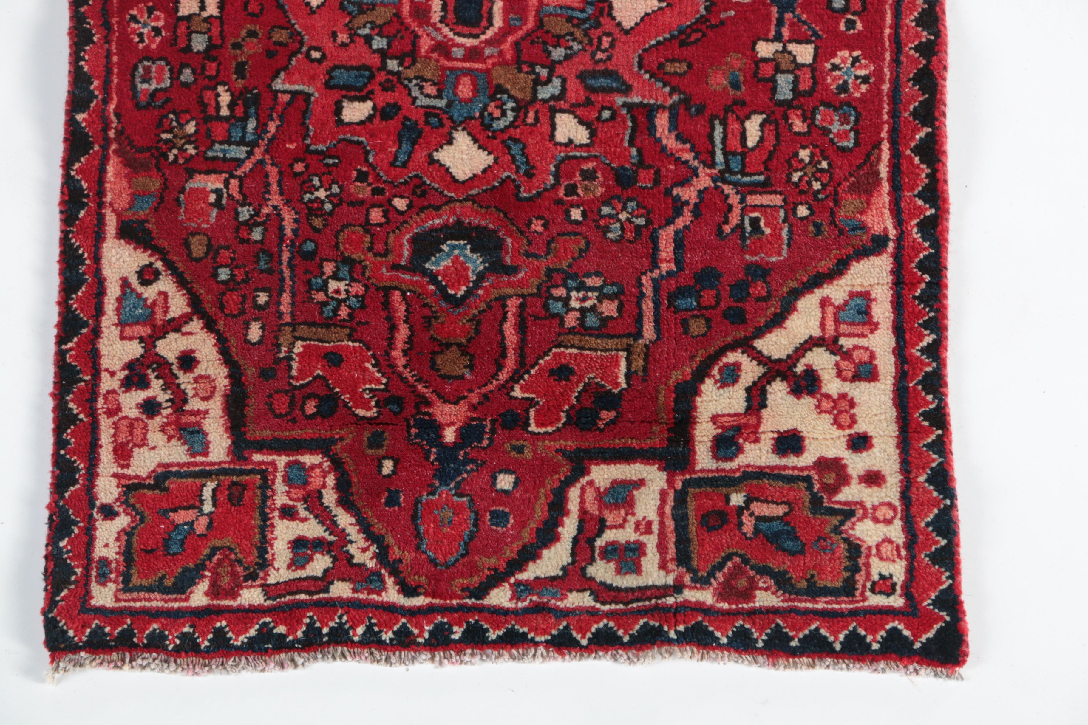 Hand-Knotted Persian Hamadan Carpet Runner