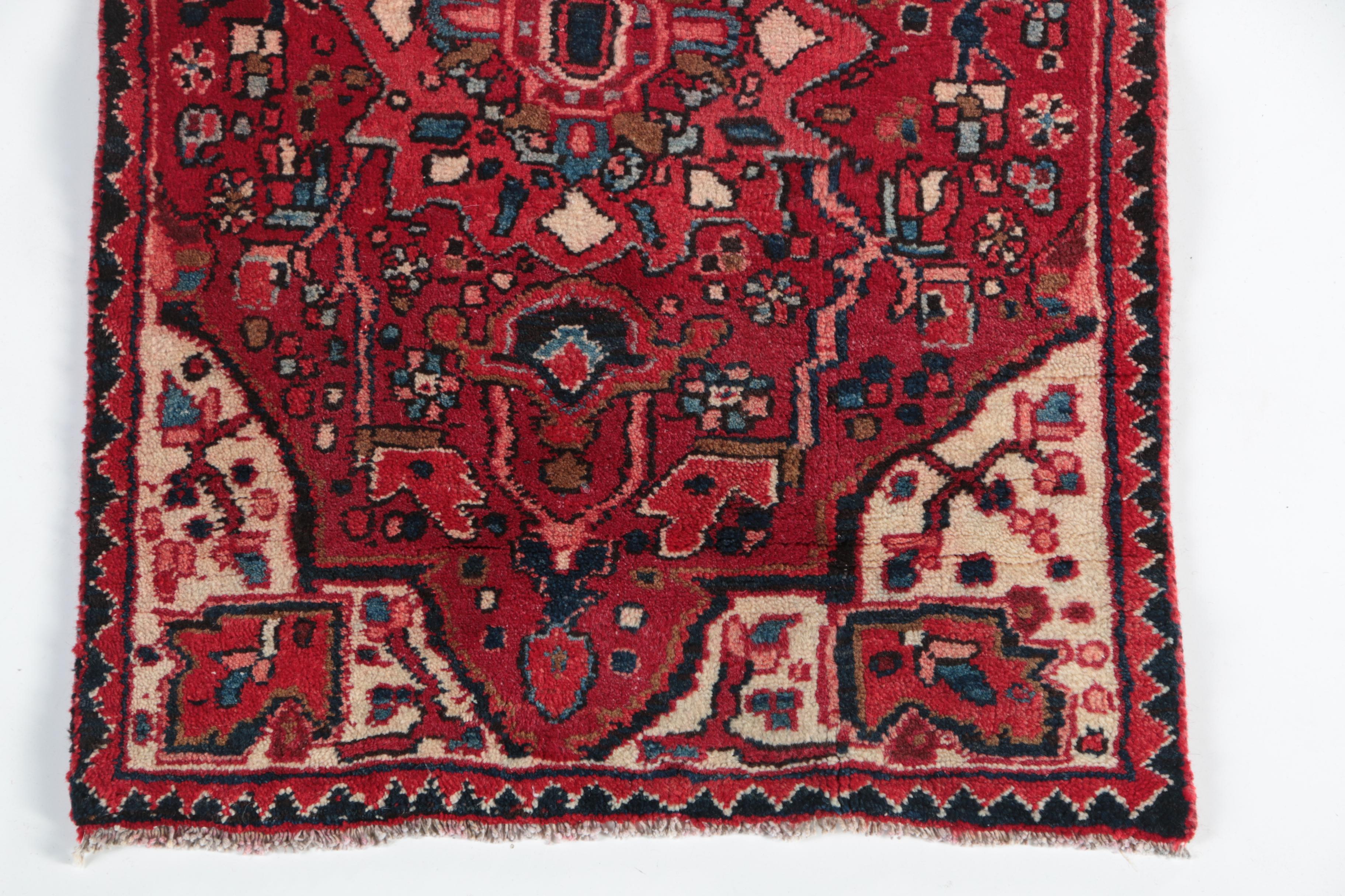Hand-Knotted Persian Hamadan Carpet Runner