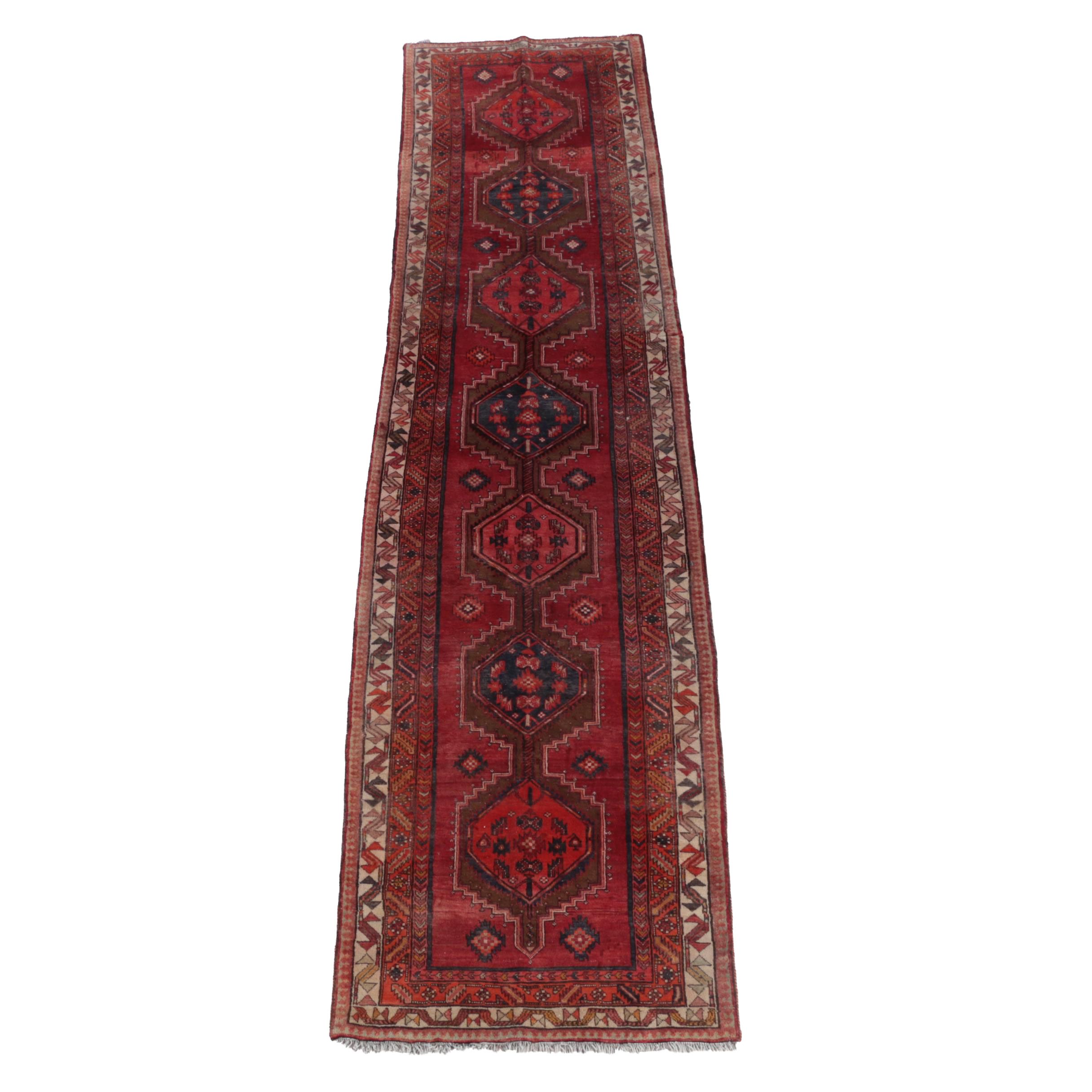 Hand-Knotted Caucasian Wool Carpet Runner