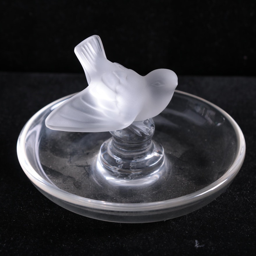 Lalique "Rossignol" Crystal Pin Tray