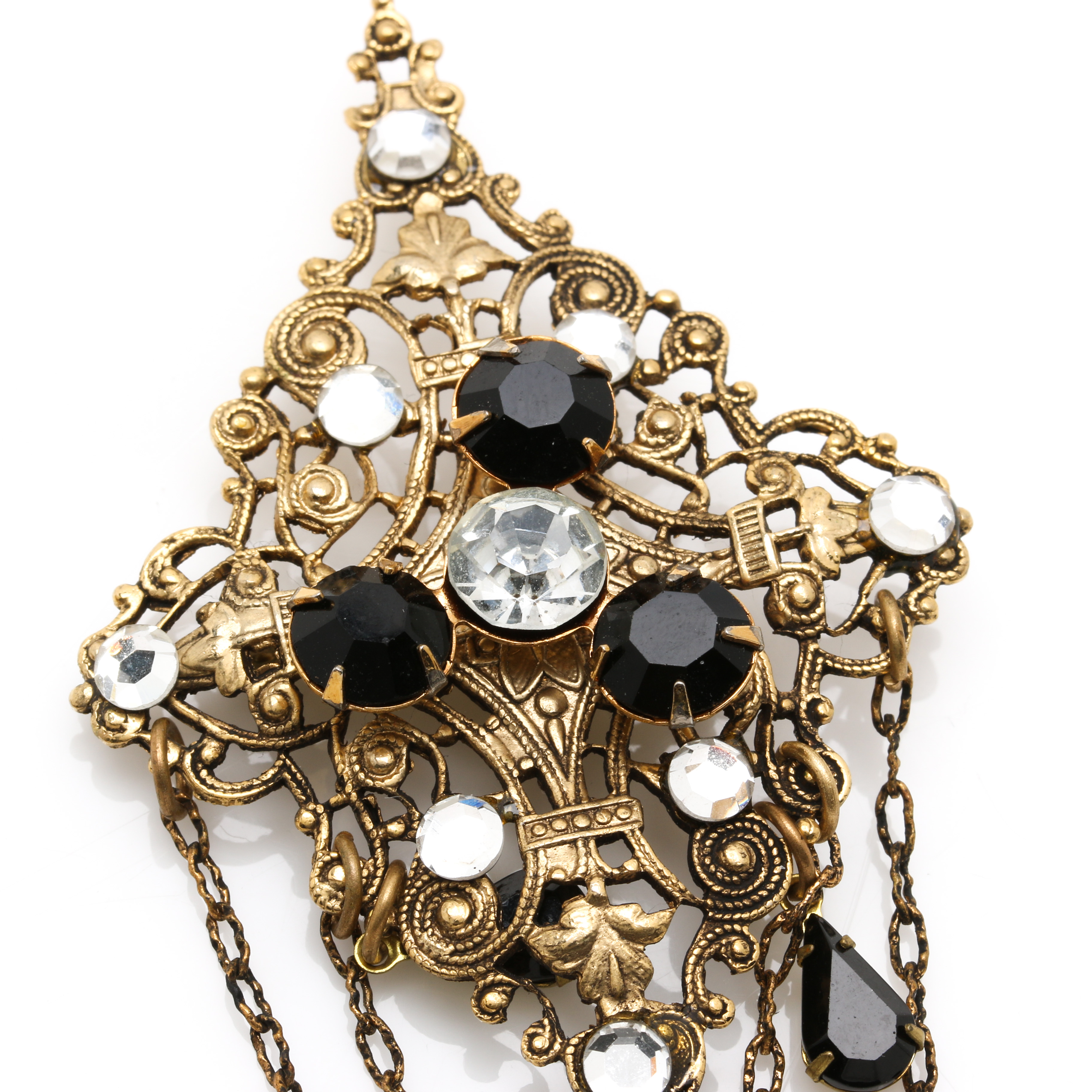 Victorian Gold Tone Sardonyx and Foilback Jewelry