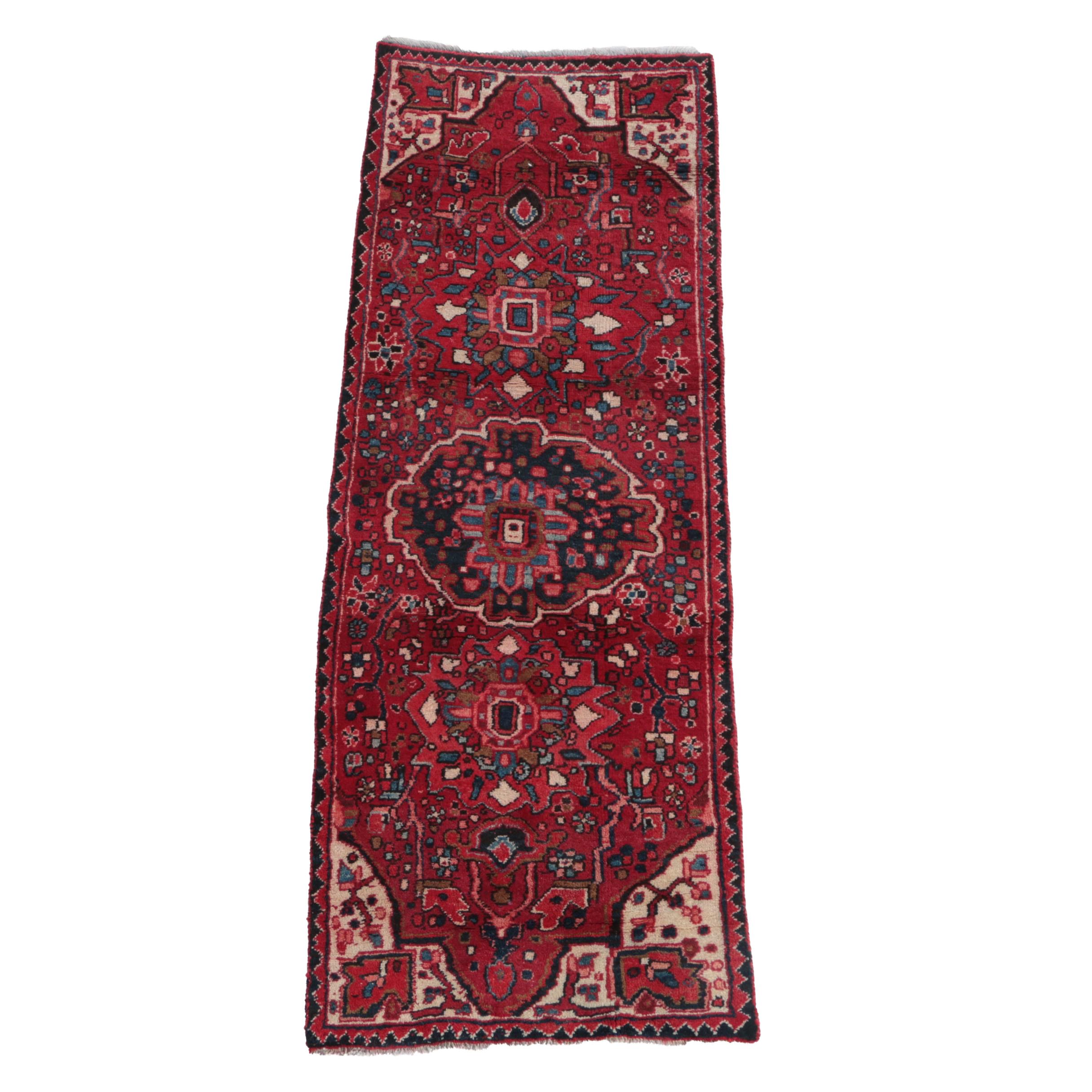 Hand-Knotted Persian Hamadan Carpet Runner