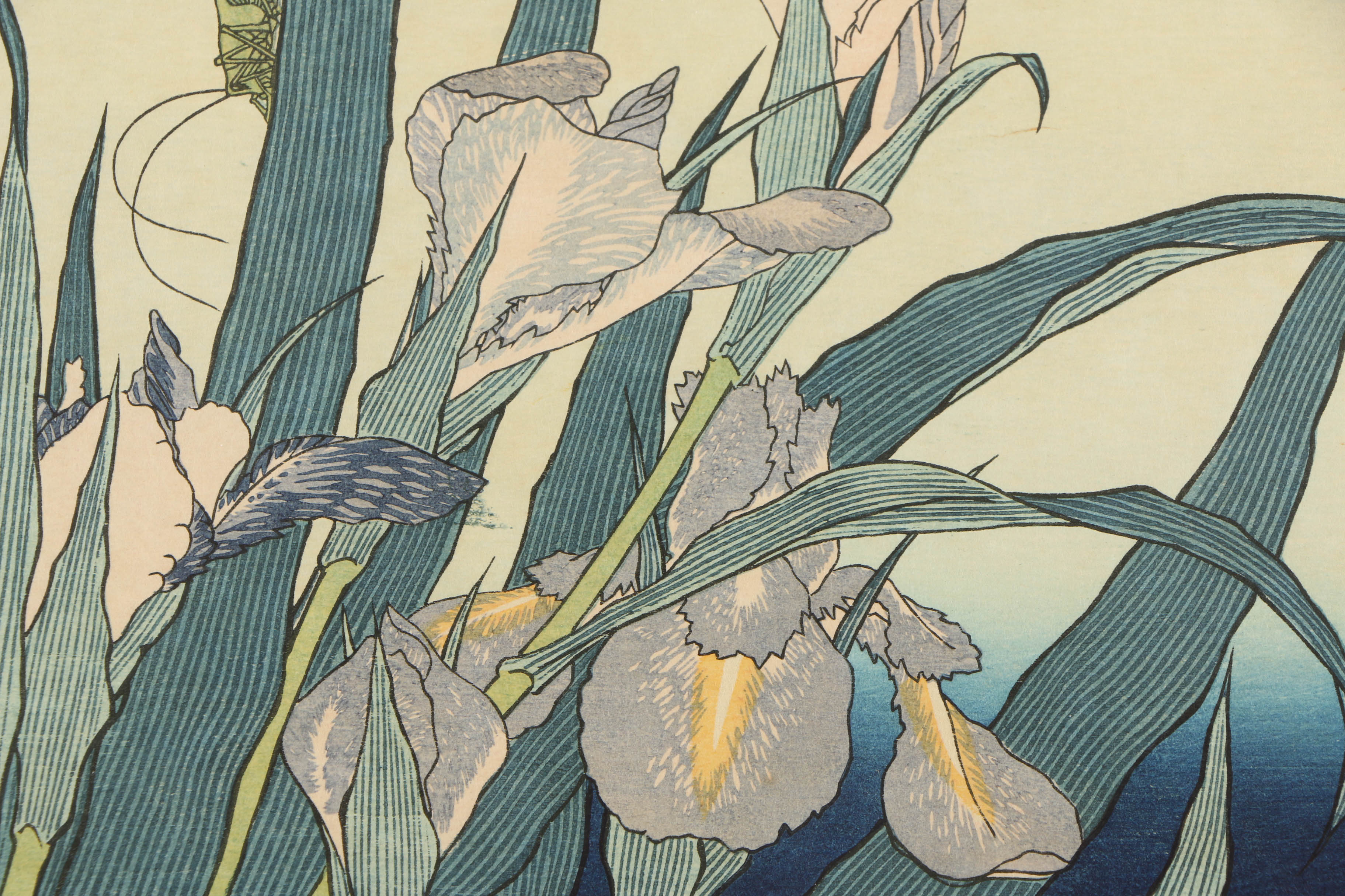 Re-strike Woodblock "Iris and Grasshopper" After Katsushika Hokusai