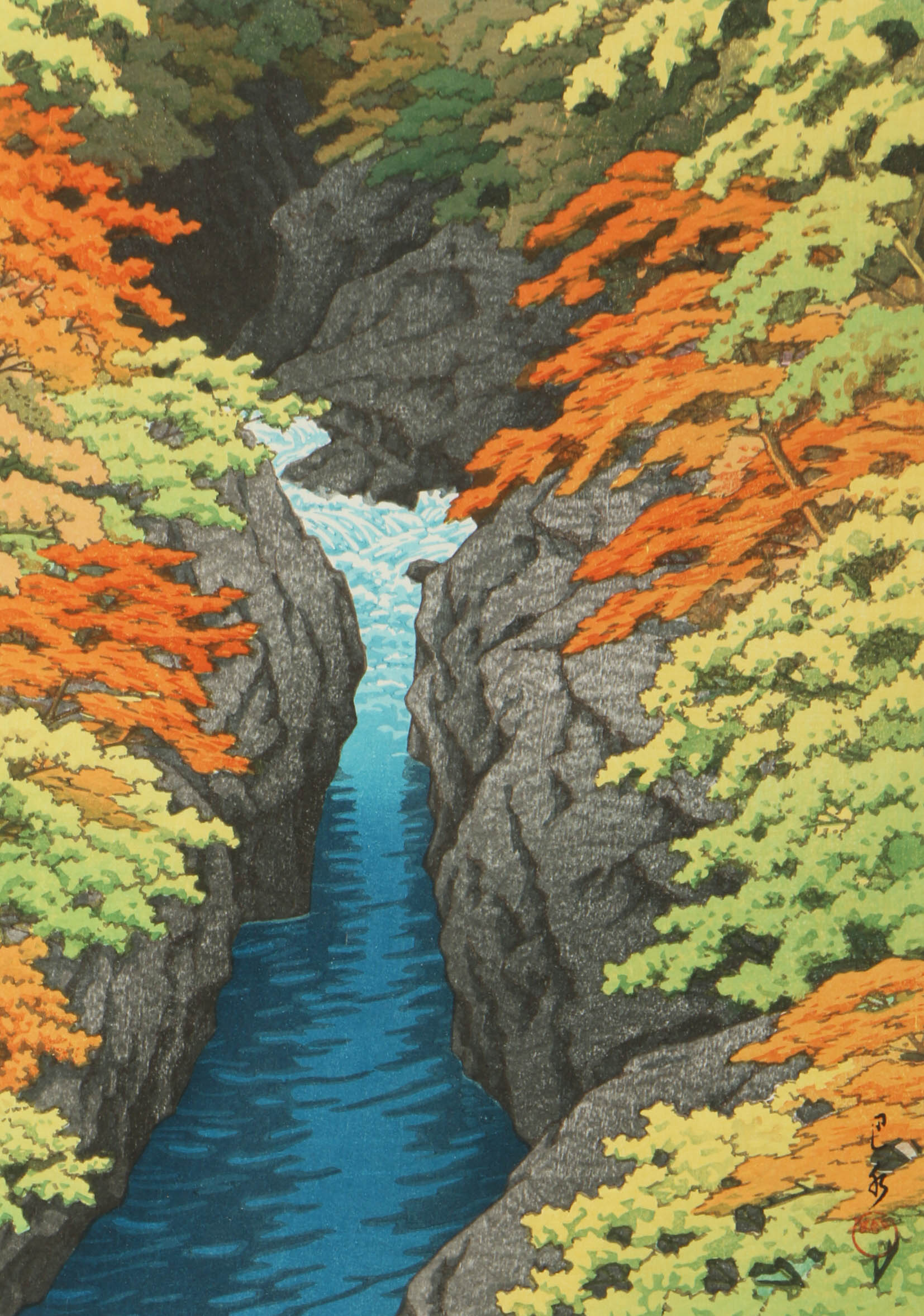 Woodblock Print After Kawase Hasui "Agatsuma Gorge"