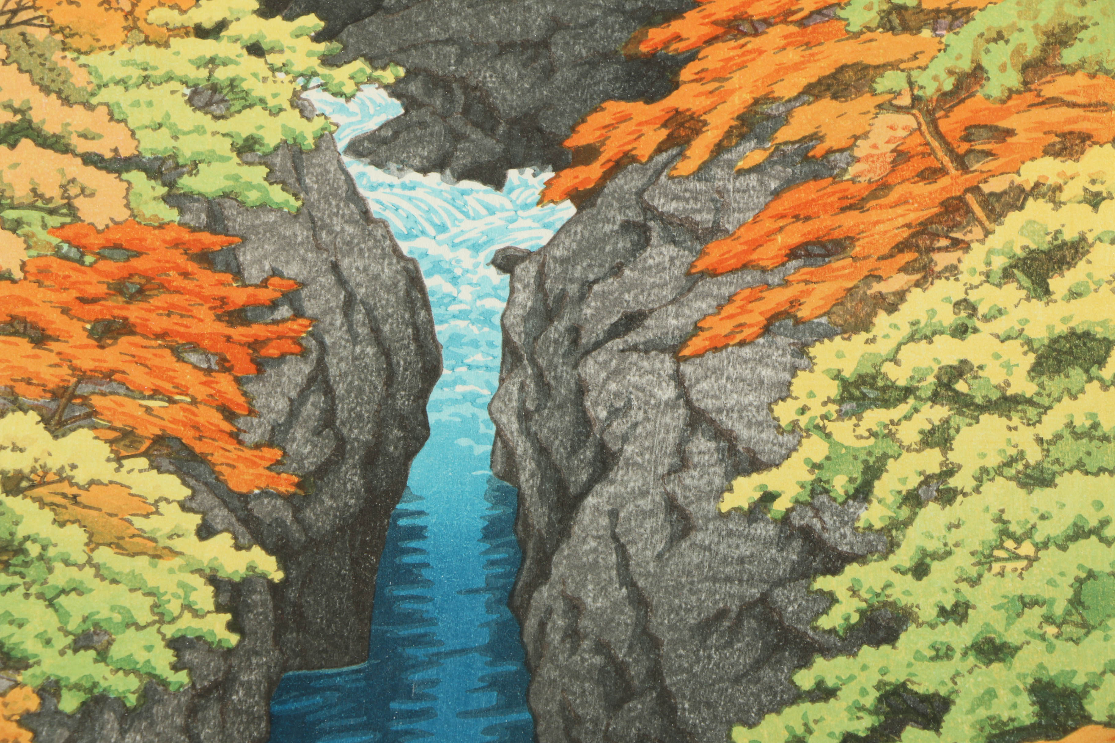 Woodblock Print After Kawase Hasui "Agatsuma Gorge"