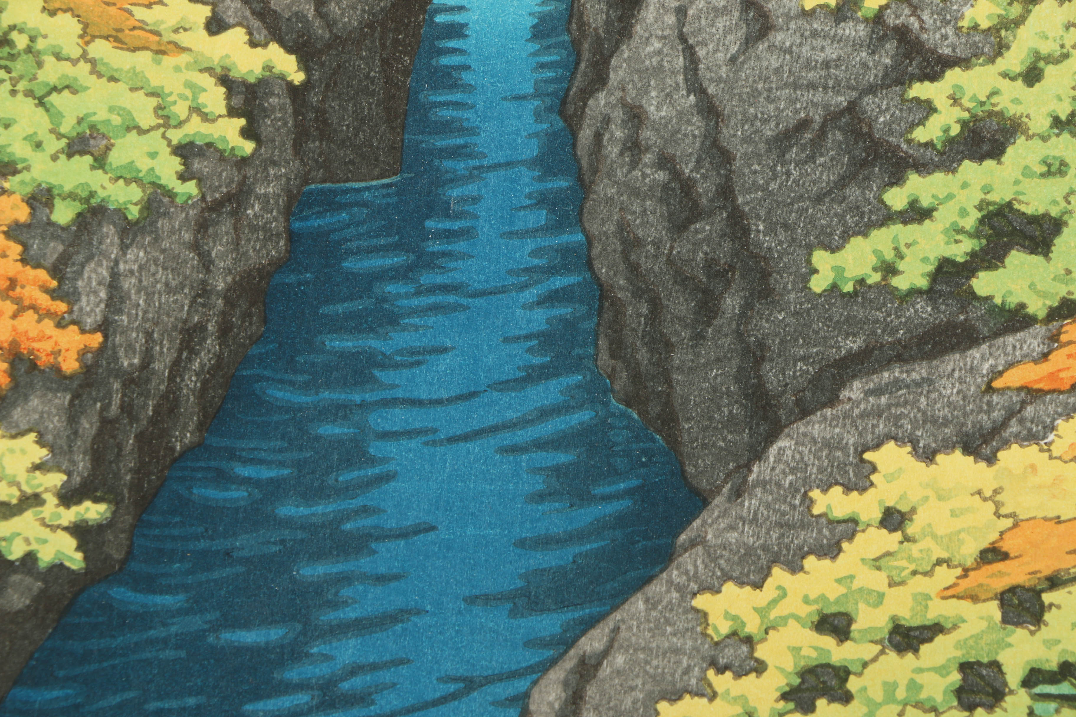 Woodblock Print After Kawase Hasui "Agatsuma Gorge"
