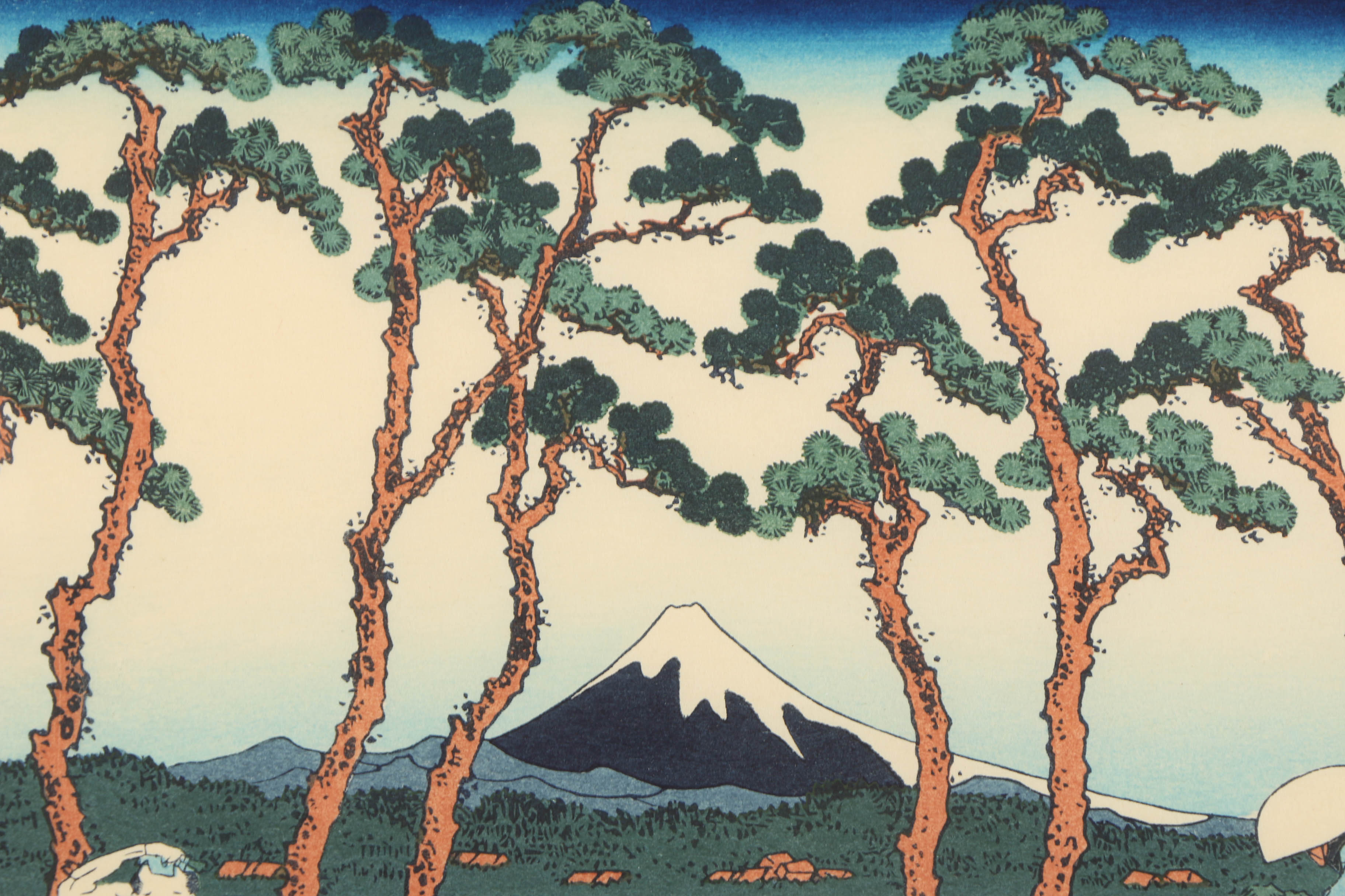 Re-Strike Woodblock "Hodogaya on the Tōkaidō" After Katsushika Hokusai