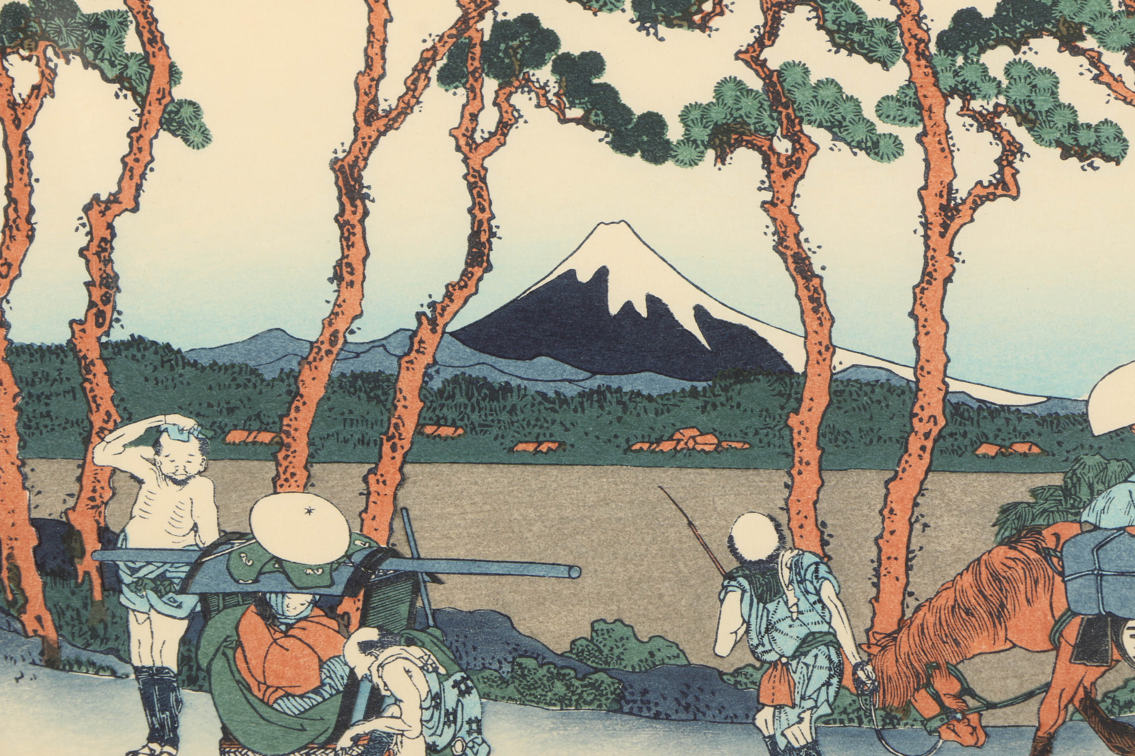 Re-Strike Woodblock "Hodogaya on the Tōkaidō" After Katsushika Hokusai
